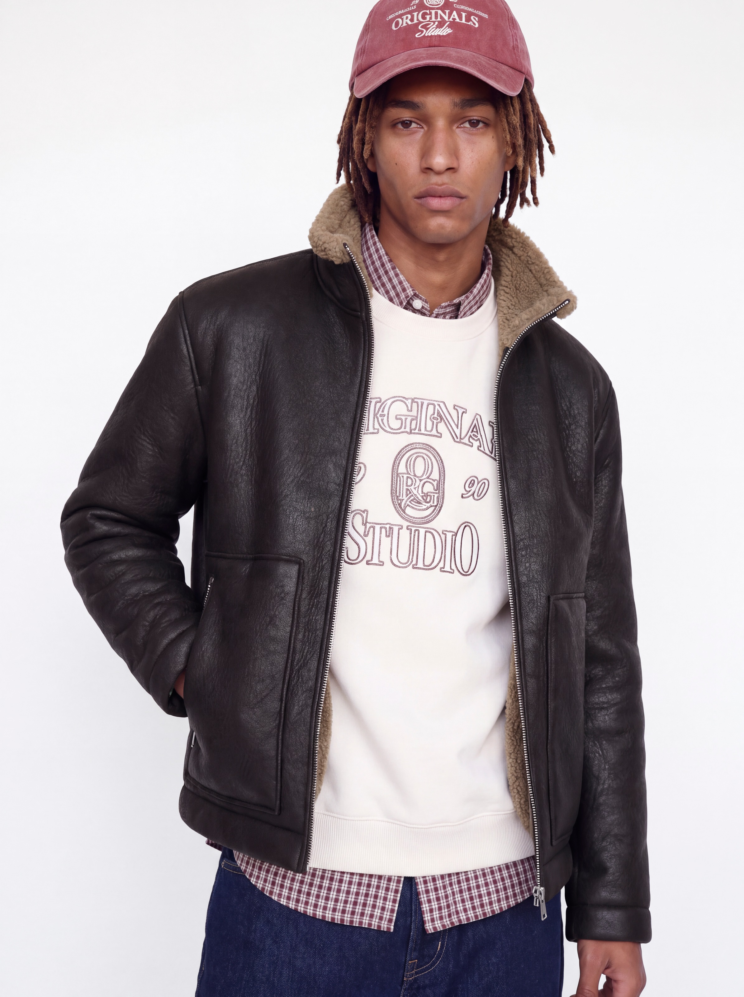 Jack & Jones Pilotenjacke »JORSALAMANCO FLIGHT JACKET SN« Polyester, Innenkragen mit Teddy Material
