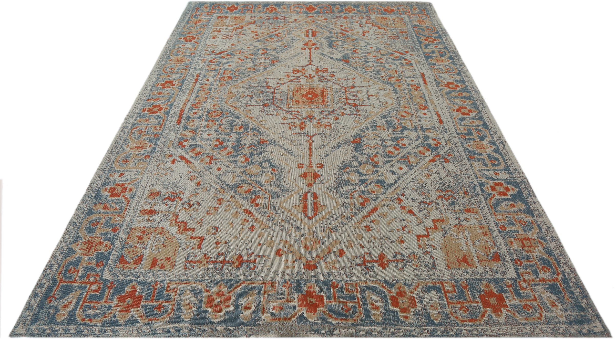 Image of DELAVITA Teppich »Enna«, rechteckig, 10 mm Höhe, Orient-Optik, Vintage, mit Bordüre, Teppich, Kurzflor, Weich, Pflegeleicht, Elegant, Wohnzimmer, Schlafzimmer, Esszimmer bei Ackermann Versand Schweiz