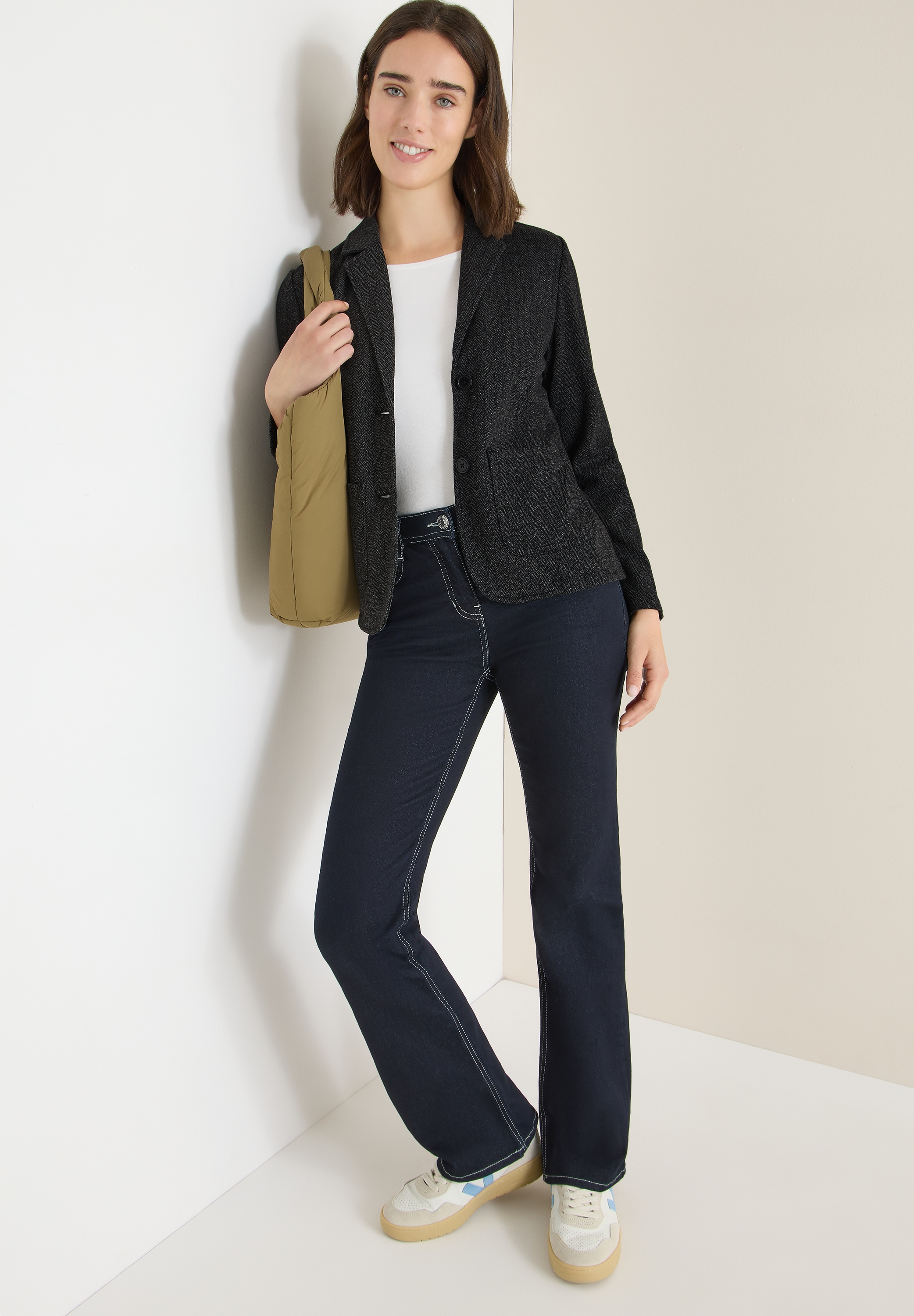 Cecil Blazer court mit Herringbone Muster