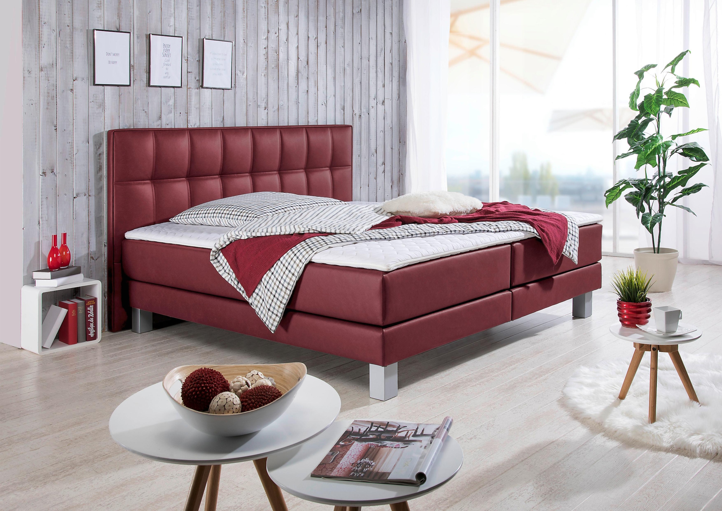 Image of Home affaire Boxspringbett "Tavira" in 4 Breiten, 4 Farben und 3 Matratzenarten, incl. Topper