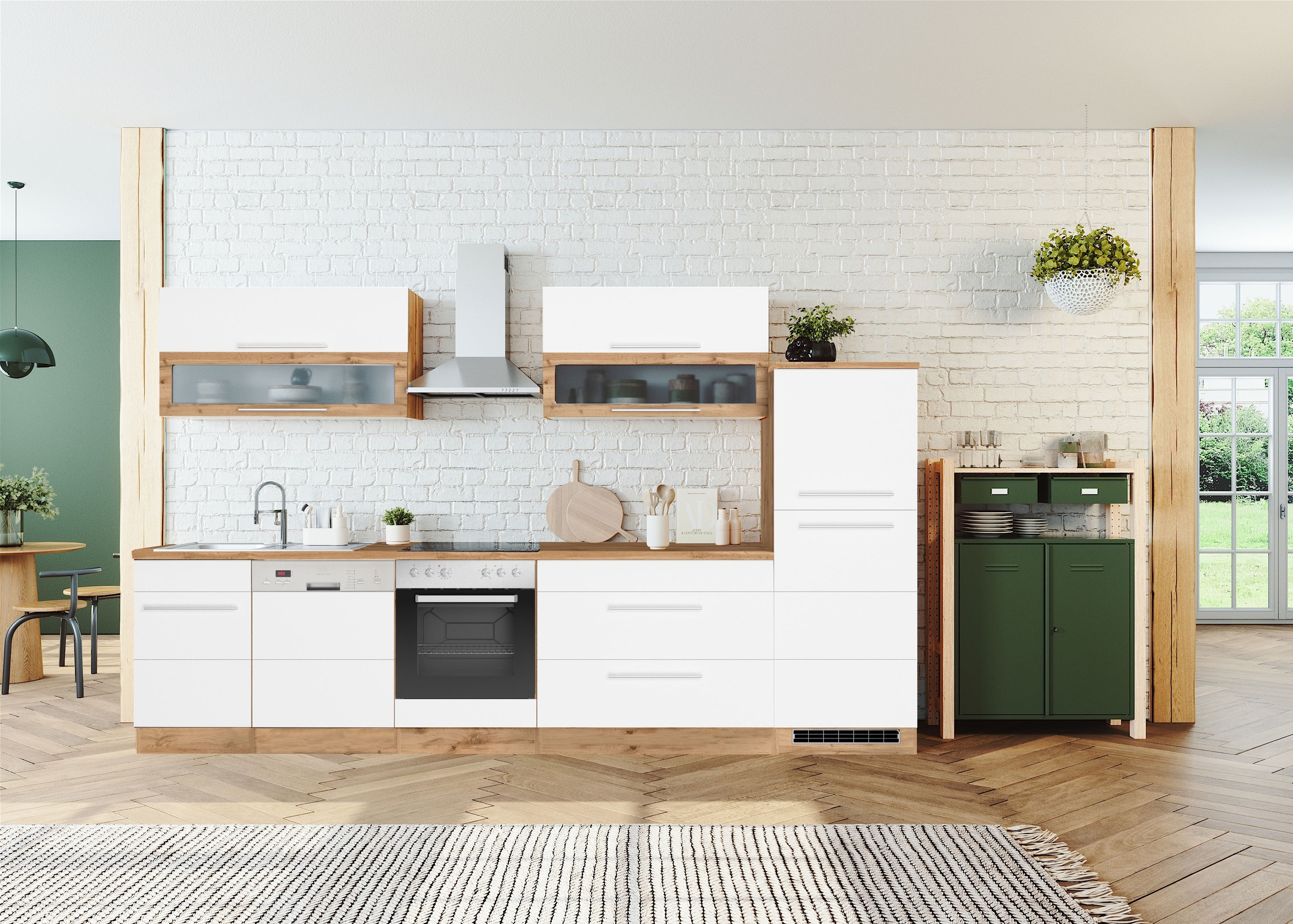 KOCHSTATION Küchenzeile "KS-Wien" Breite 330 cm, wahlweise mit E-Geräten