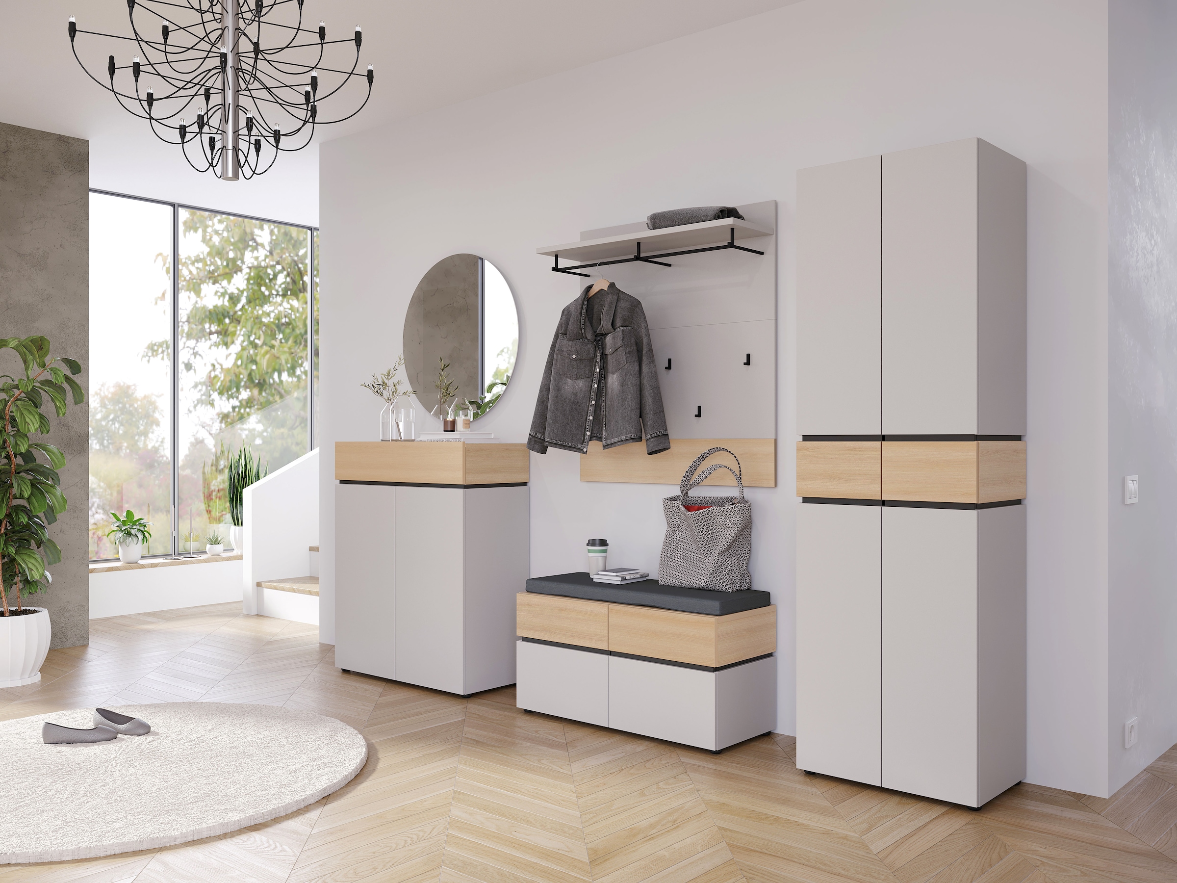 GERMANIA Panneau de vestiaire »Arluno« 1 cuis tlg. Kleiderstange und -haken aus Metall