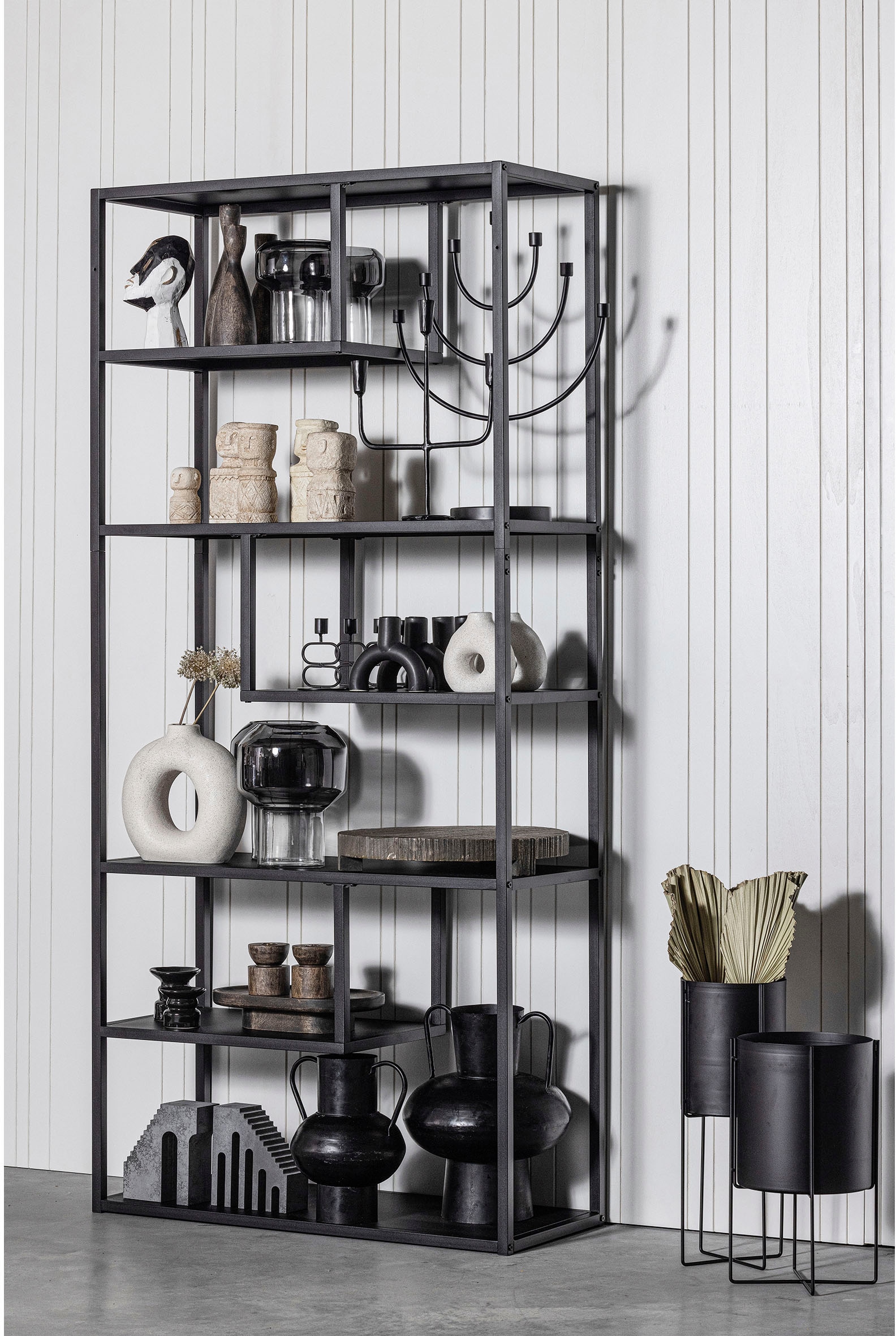 WOOOD Bücherregal »Teun Metall pulverbeschichtet, H 188 x B 85 x T 35 cm« Tragkraft 30 kg pro Boden, Wandbefestigung, Pfleigleicht
