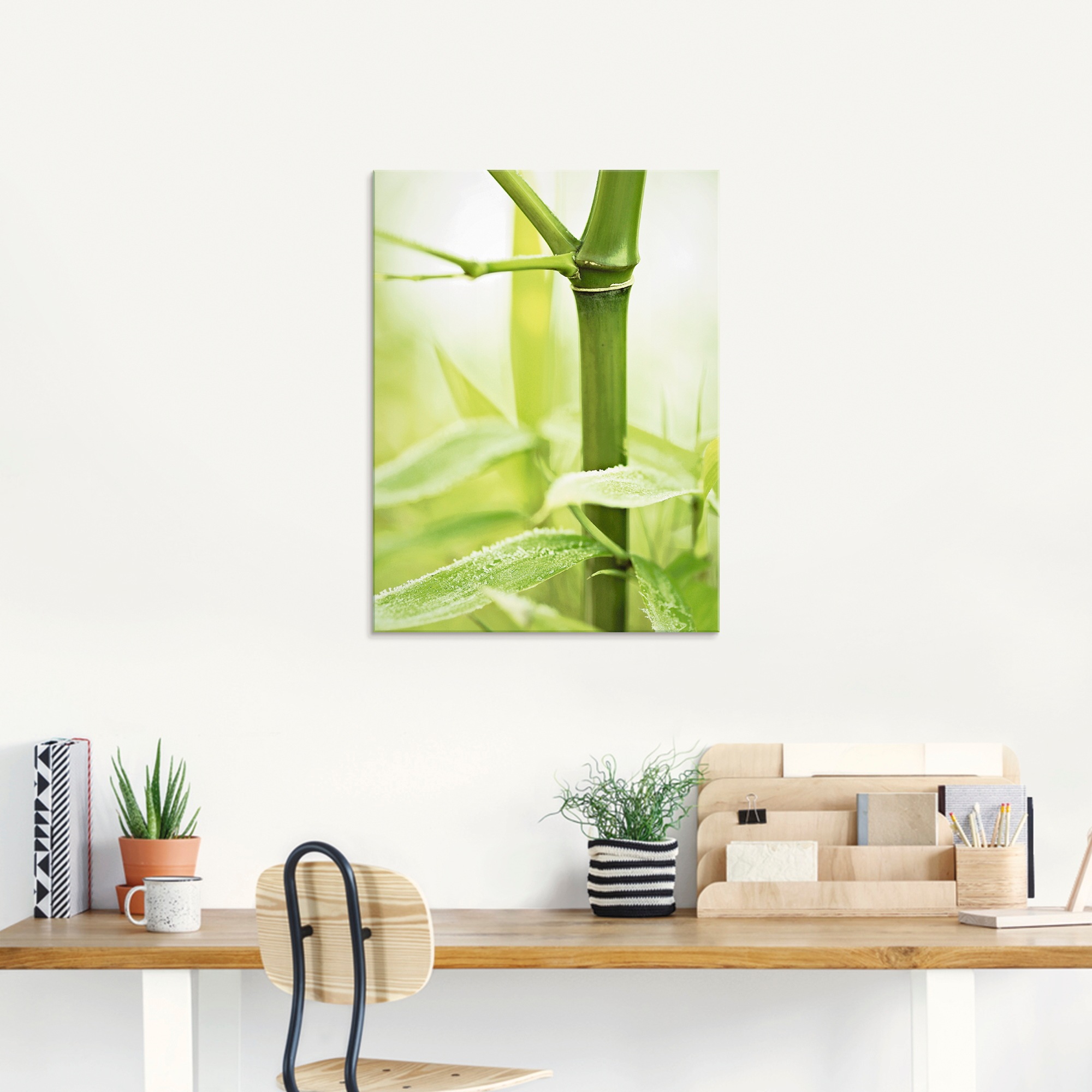Artland Glasbild »Bambus Zweig«, Gräser, (1 St.), in verschiedenen Grössen