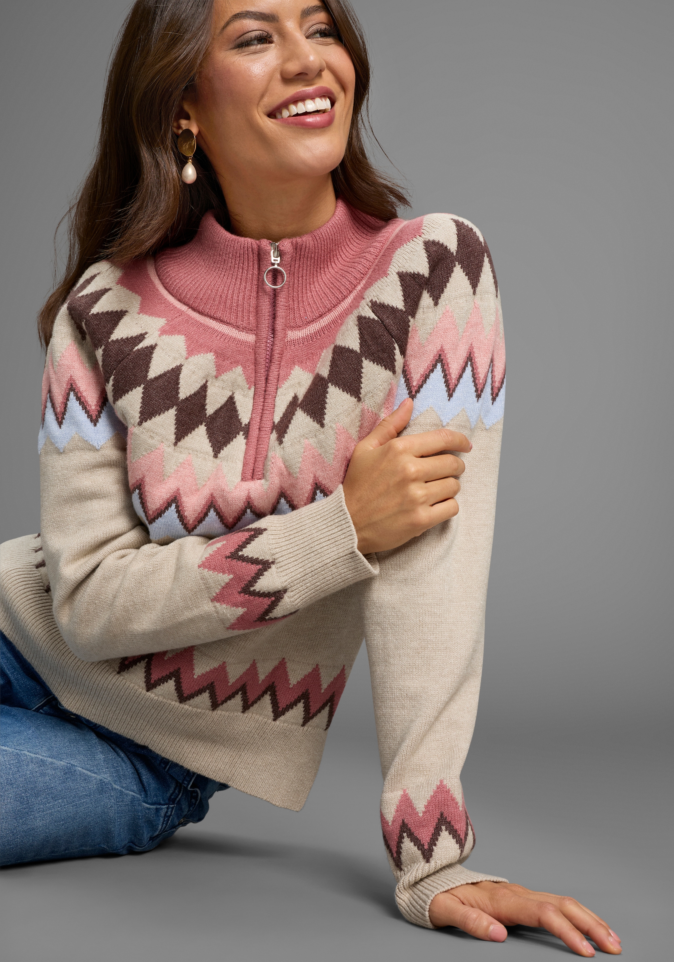 Laura Scott Troyer Winterstrick mit kuscheligem Norwegermuster - NEUE KOLLEKTION