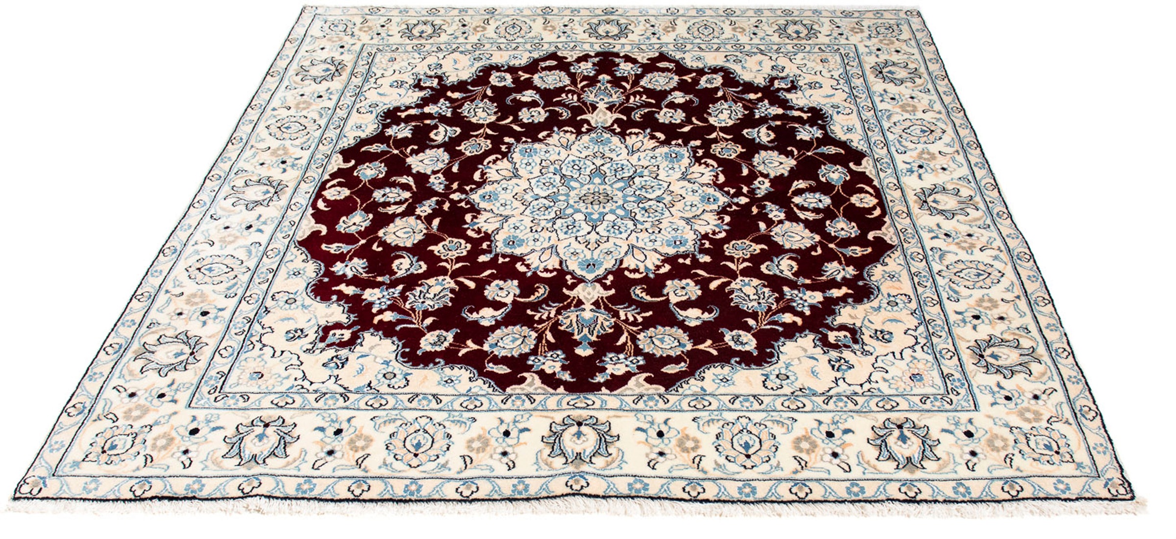 Image of morgenland Orientteppich »Perser - Nain - Royal quadratisch - 156 x 145 cm - dunkelrot«, quadratisch, 10 mm Höhe, Wohnzimmer, Handgeknüpft, Einzelstück mit Zertifikat bei Ackermann Versand Schweiz