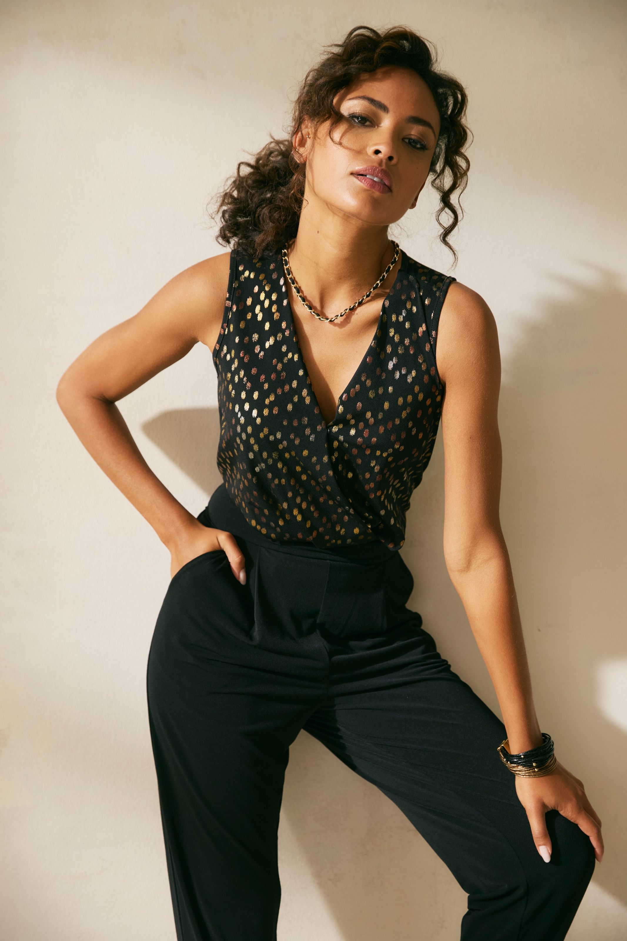 Image of LASCANA Overall mit bedrucktem Oberteil, eleganter Jumpsuit, Business-Look, festlich
