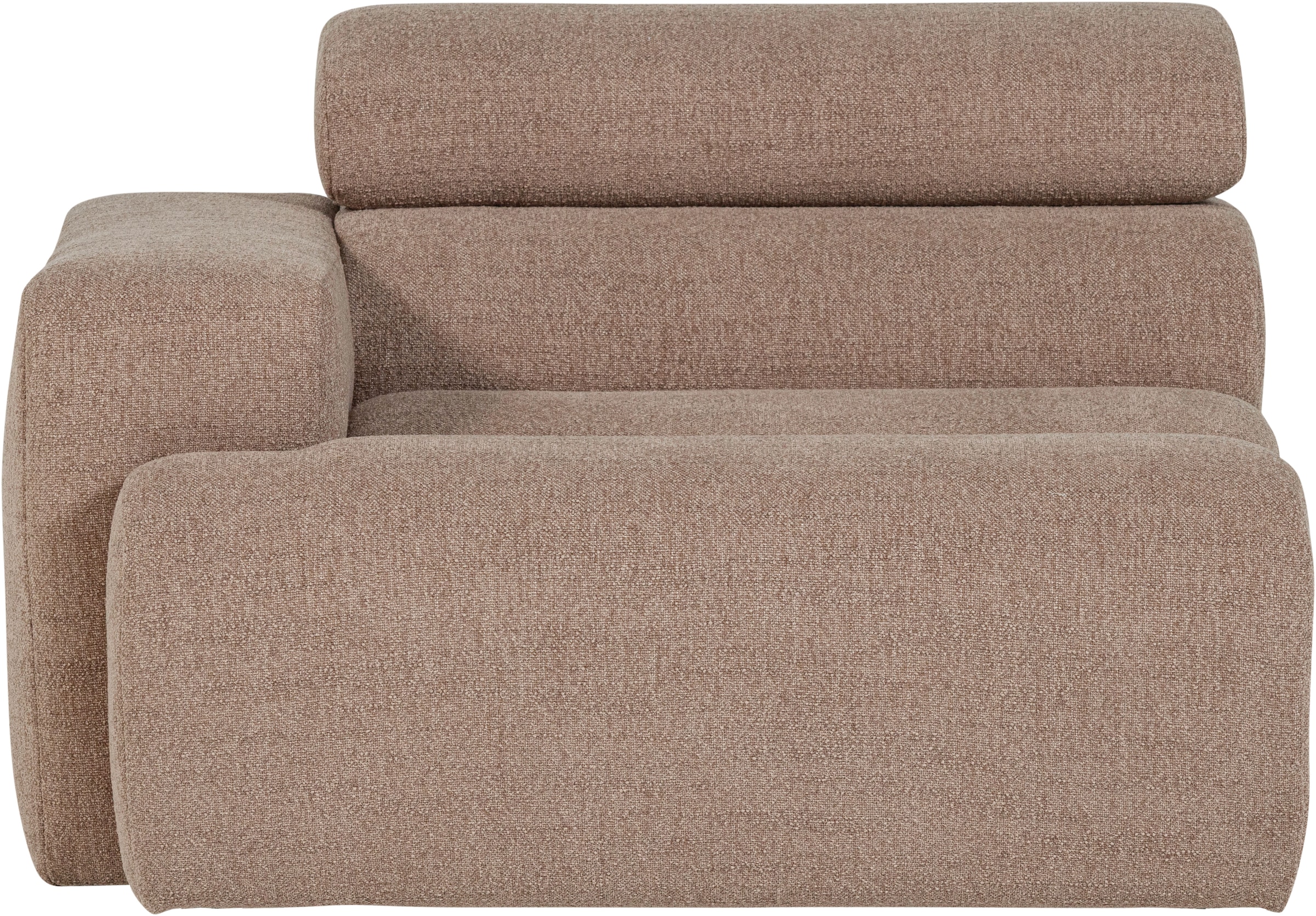 WOOOD Sessel »Novi mit Bezug und verstellbarer Nackenstütze B 109 x T 113 x H 86 cm« Tragkraft 120 kg, Kliksystem für Elementen-Kombination, Rilo-Bouclé