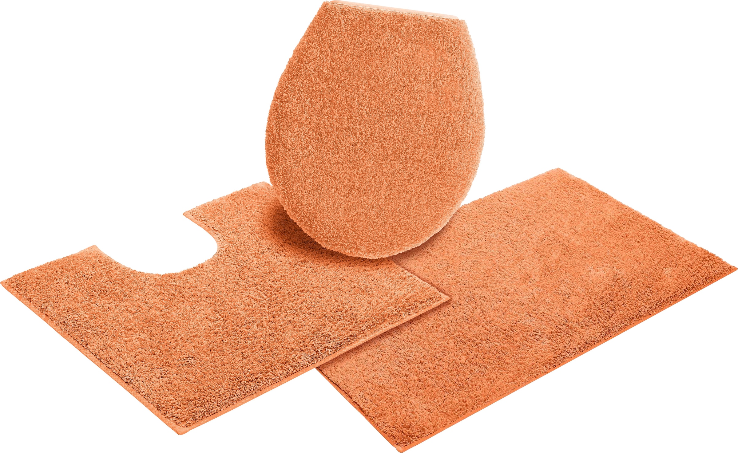 my home Badematte »Maren, Badvorleger, Badezimmer Teppich«, rutschhemmend beschichtet, fussbodenheizungsgeeignet, Bio-Baumwolle, Badteppich, Badematten auch als 3 teiliges Set