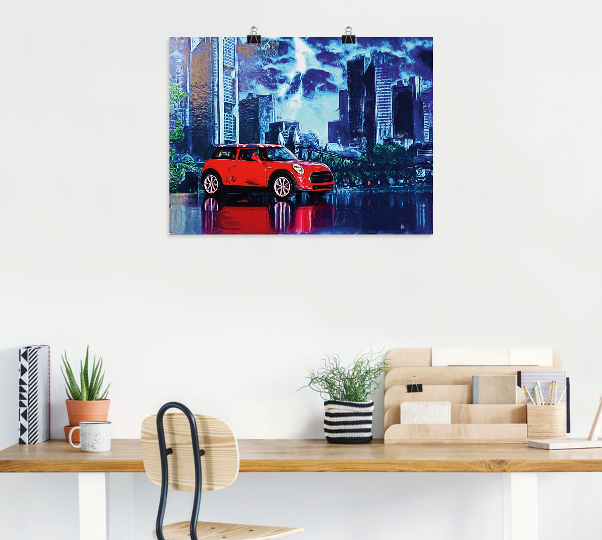 Artland Poster »Nachts in der Stadt«, Auto, (1 St.), als Alubild, Leinwandbild, Wandaufkleber oder Poster in versch. Grössen