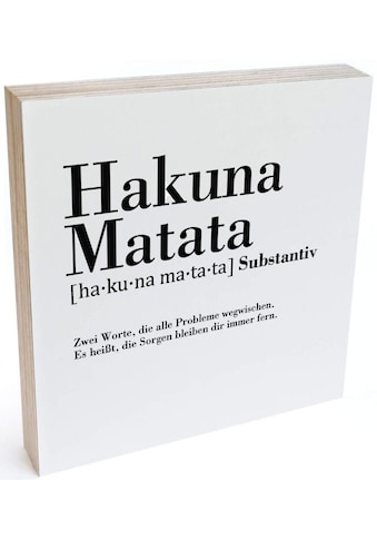Holzbild »Tischdeko Hakuna Matata«, Person, (1 St.)