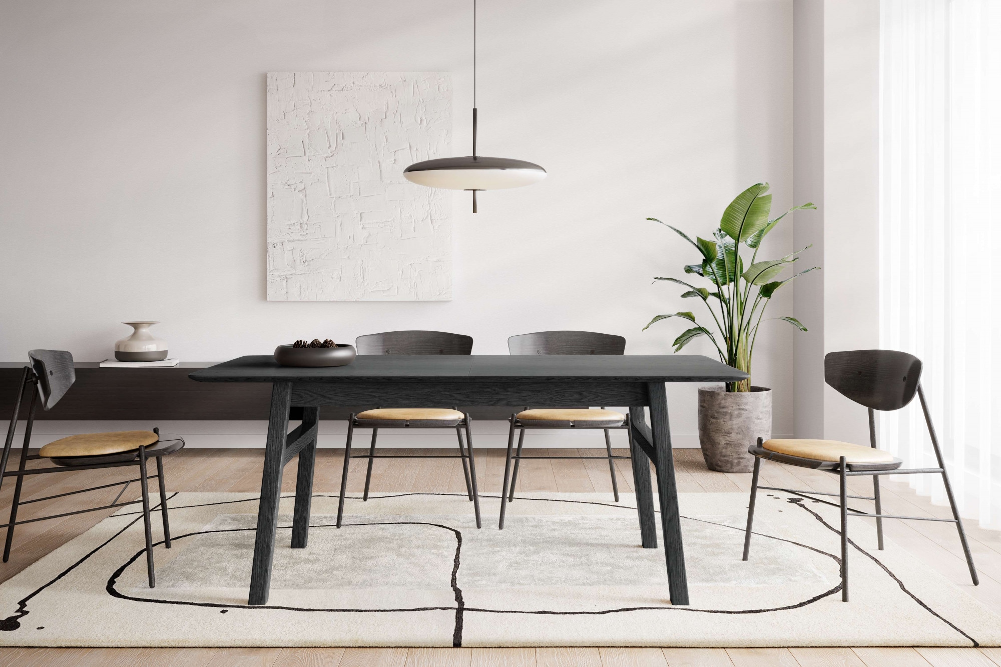 Woodman Esstisch »Curved«, Scandi Design, Breite 180 cm, ausziehbar auf 220 cm