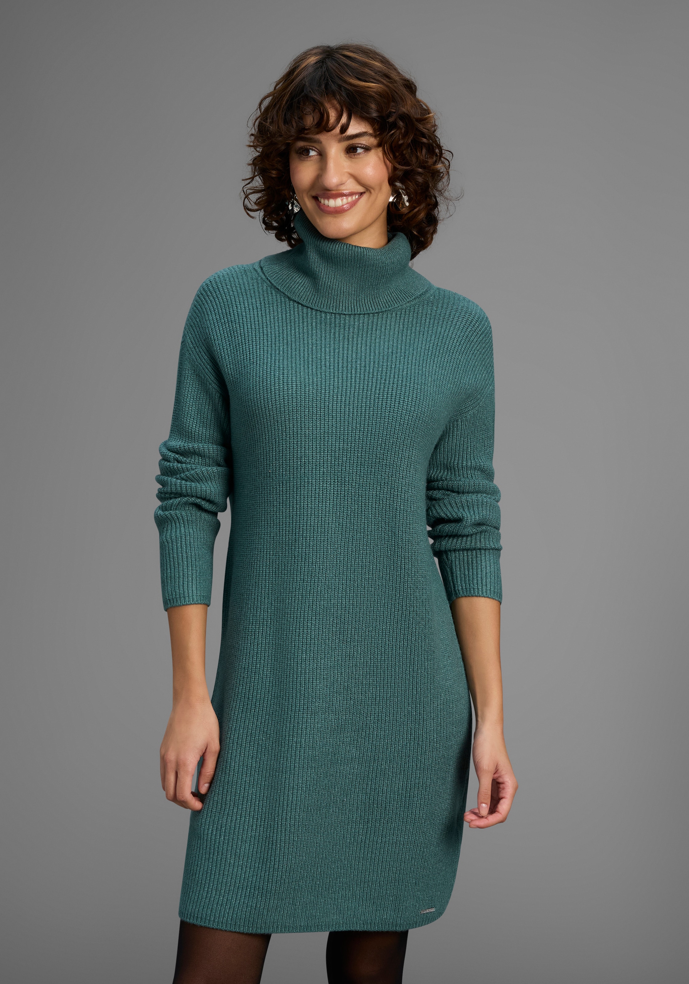 Laura Scott Strickkleid Ohne Tasche | Ohne Taschen aus Grobstrick mit Rollkragen - NEUE KOLLEKTION