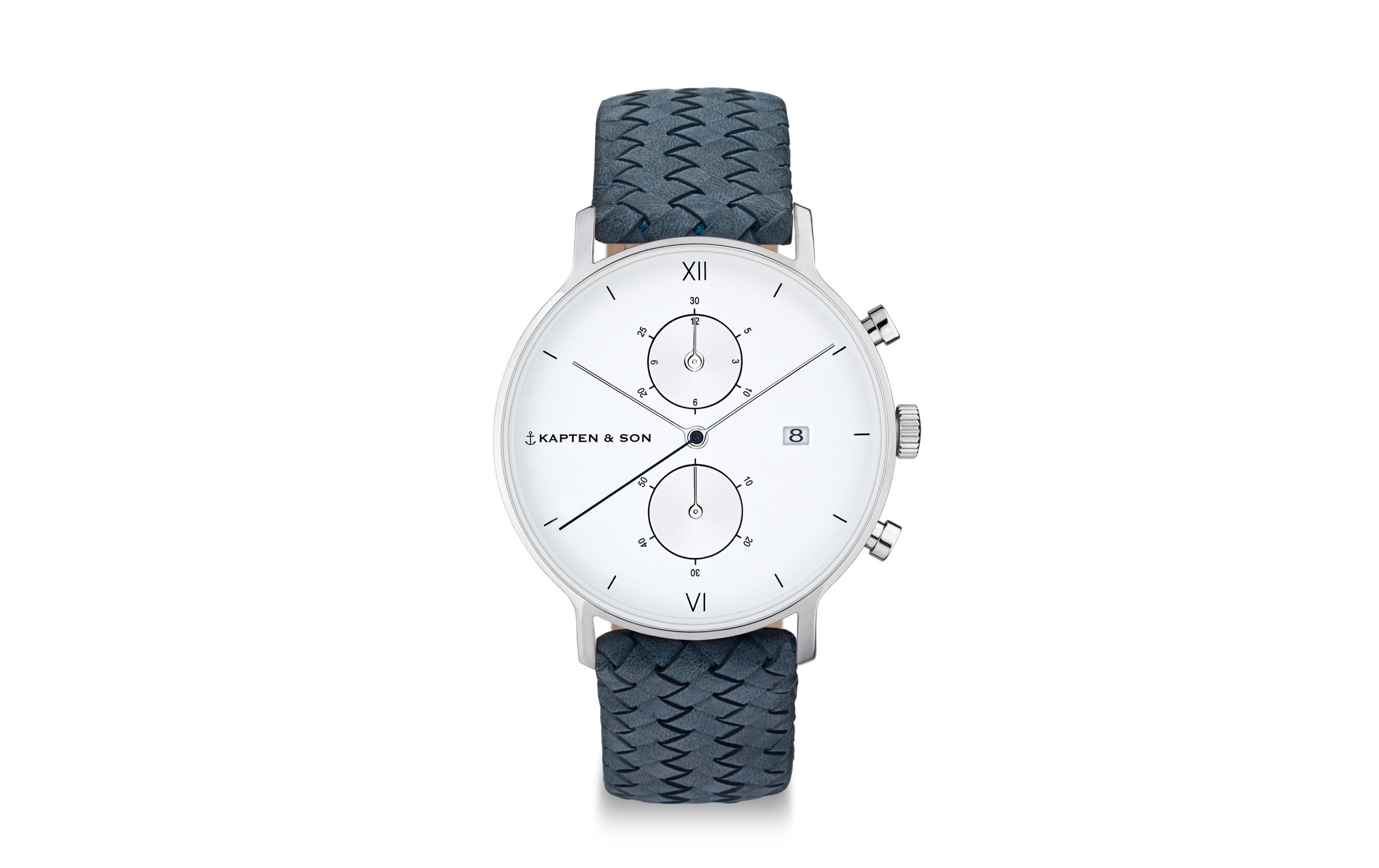 Image of Kapten & Son Quarzuhr »Chrono Silver Light Blue Woven« bei Ackermann Versand Schweiz