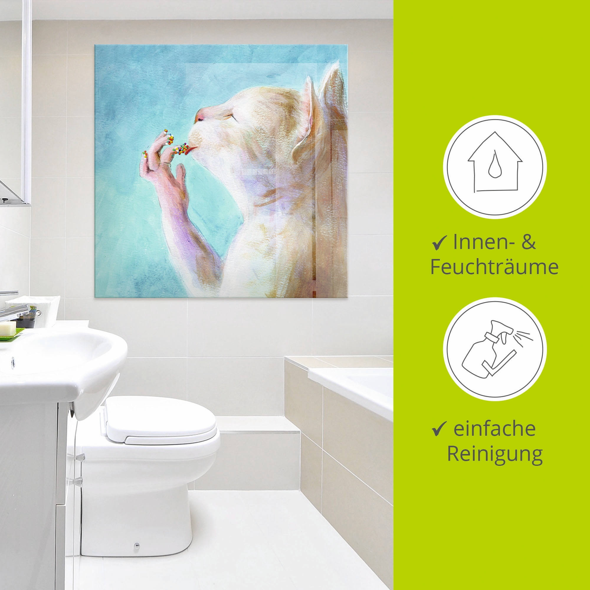 Artland Tableau en verre »Naschkatze« 1 cuis tlg. in verschiedenen Grössen