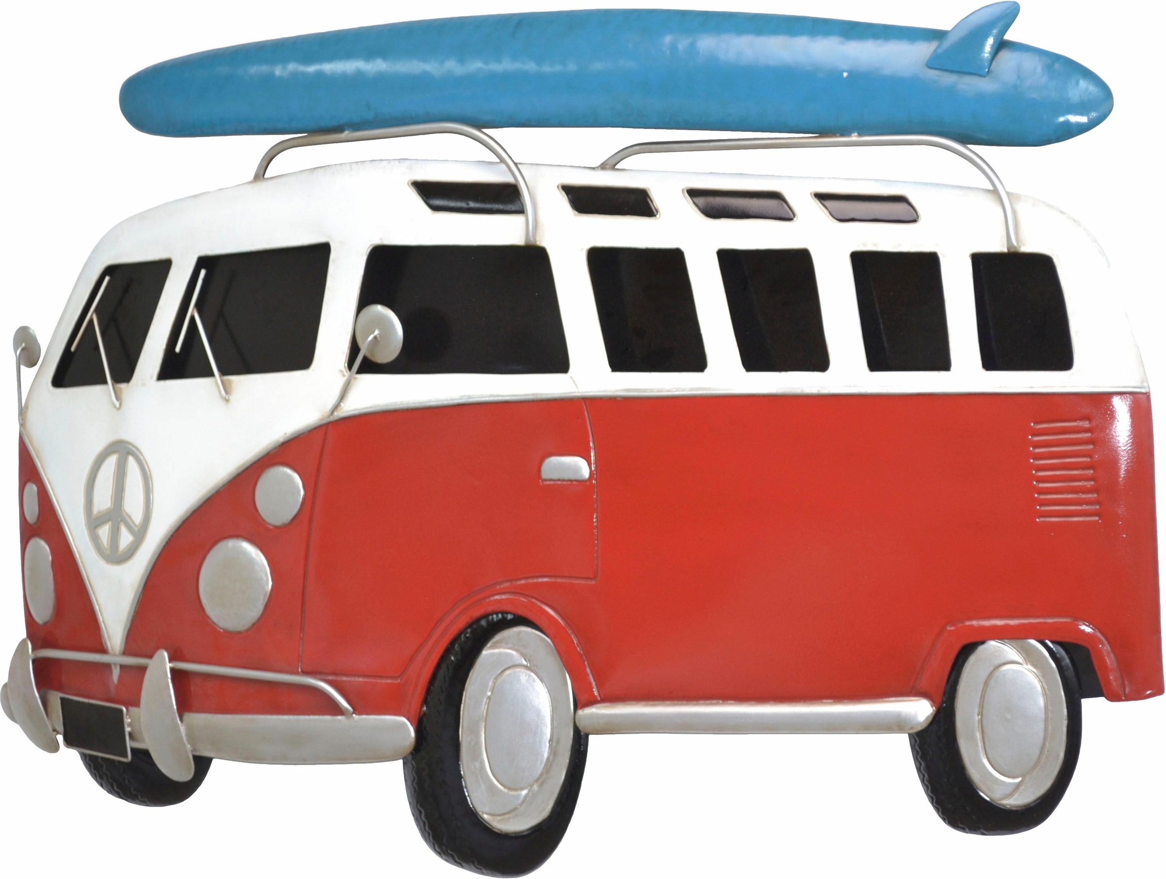 Image of HOFMANN LIVING AND MORE Wanddekoobjekt »VW-Bulli mit Surfbrett«, Wanddeko, aus Metall bei Ackermann Versand Schweiz