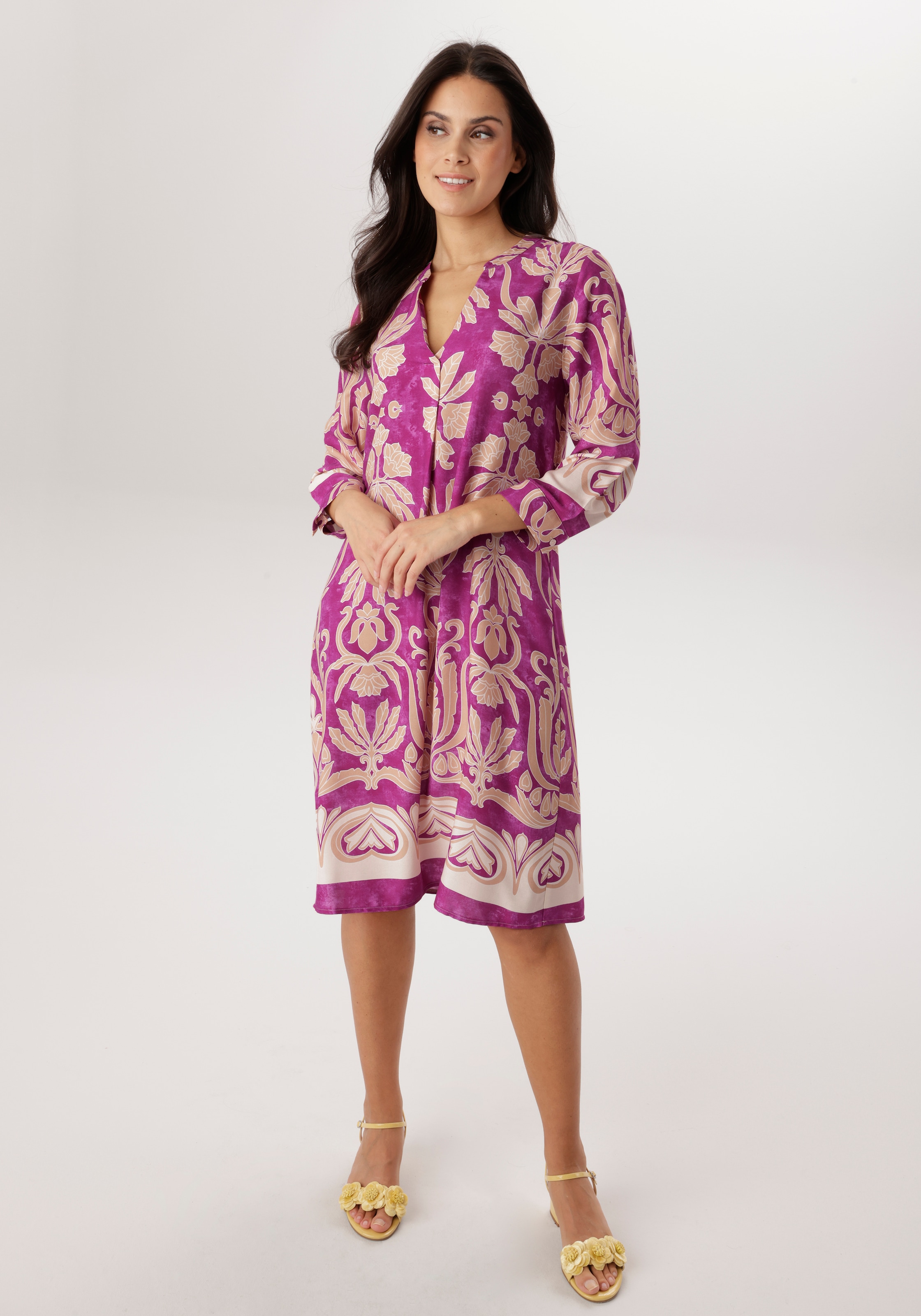 Image of Aniston SELECTED Blusenkleid mit ornamentaler Blüten- und Blättermusterung - NEUE KOLLEKTION
