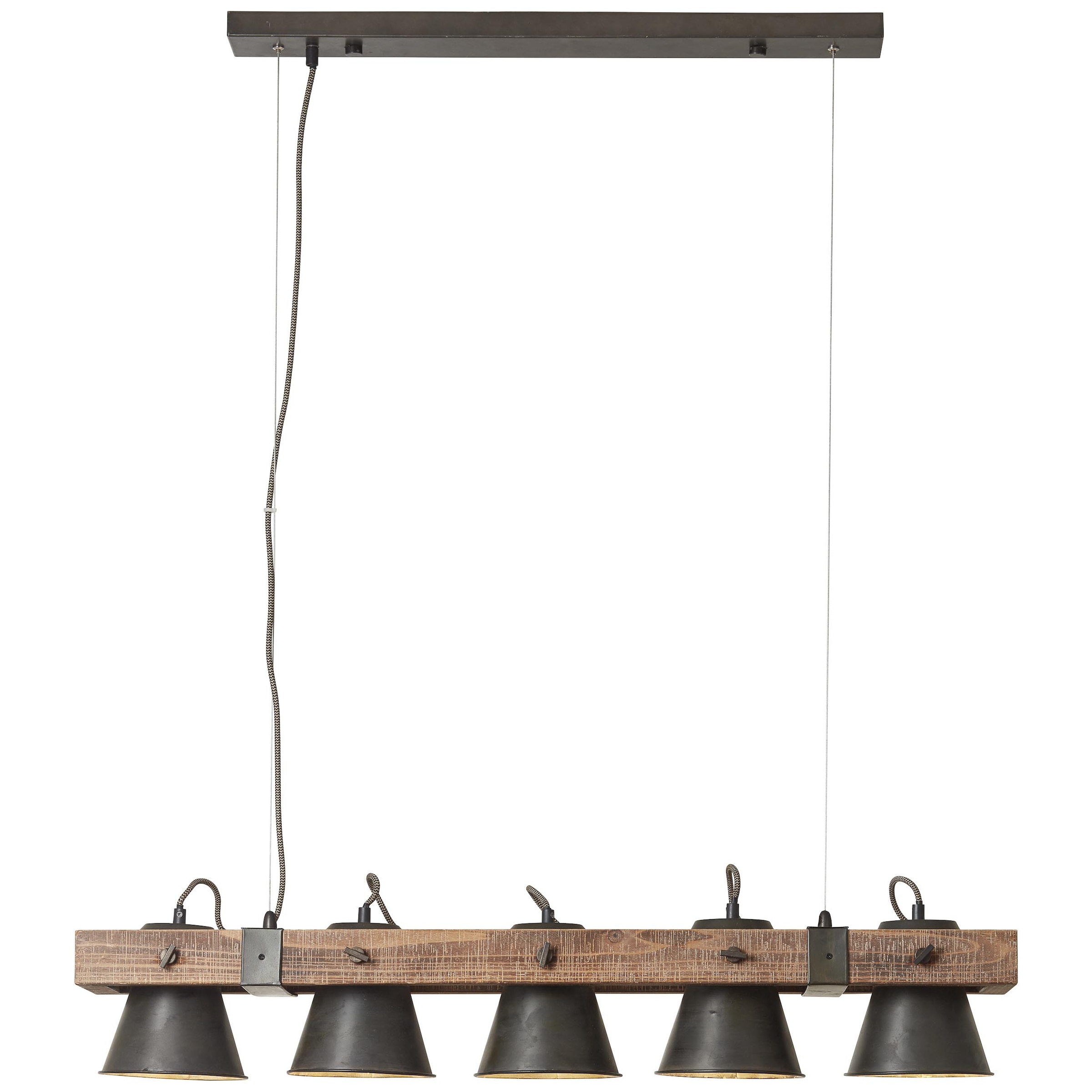 Brilliant Pendelleuchte »Decca« E27 1 Stk. Hängelampe 5flg schwarz stahl