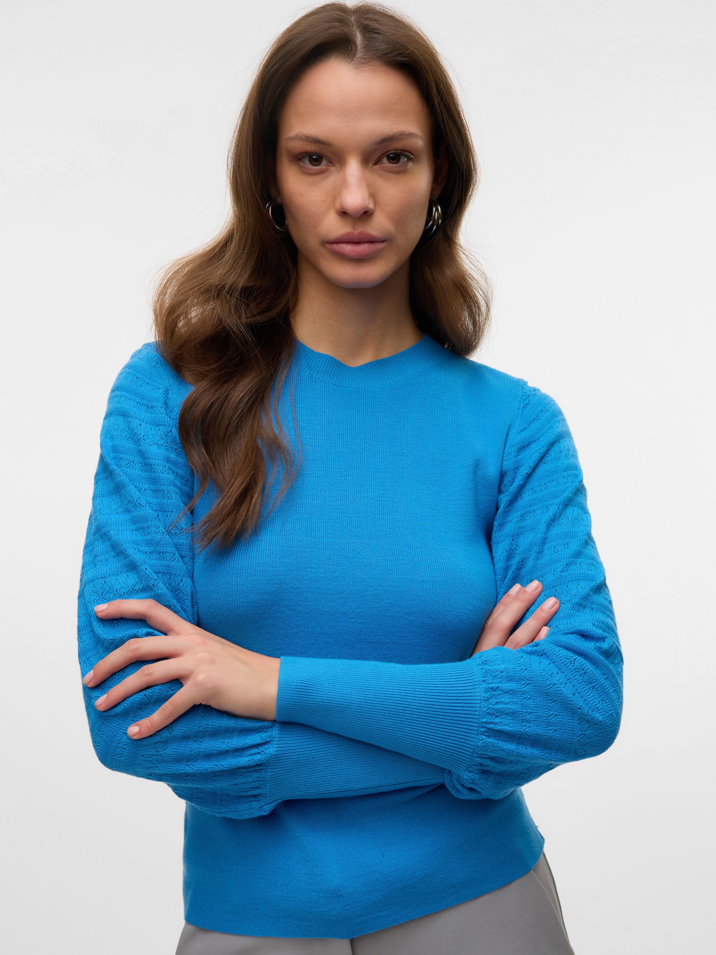 Vero Moda Strickpullover »VMHOLLYPOINTELLE LS O-NCK PULLOVE GA BOO«