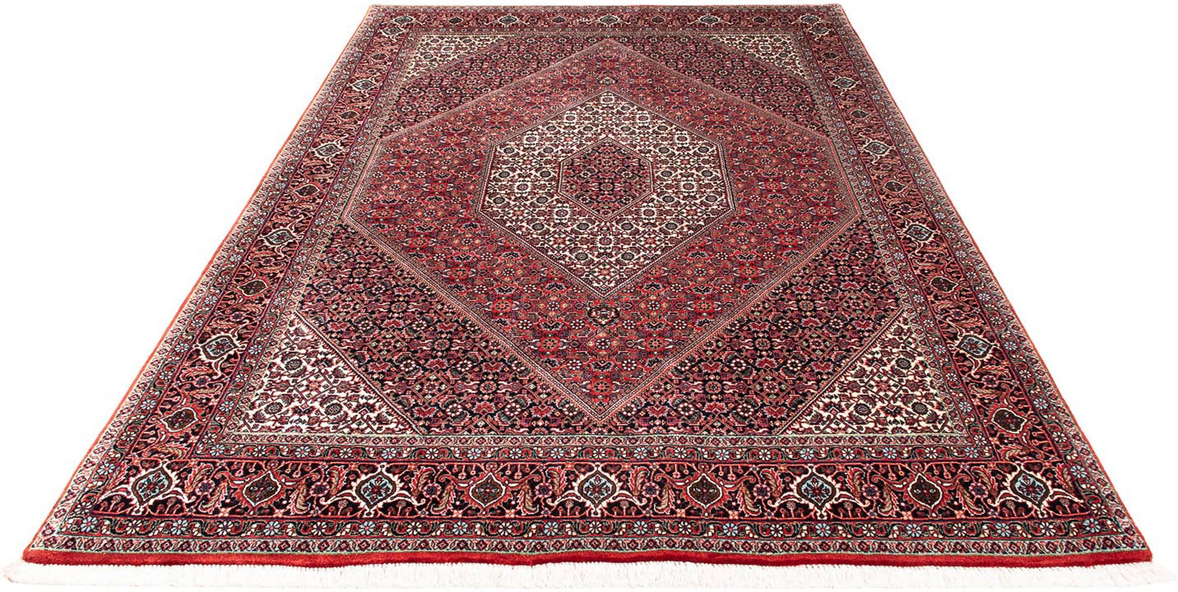 Image of morgenland Orientteppich »Perser - Bidjar - 245 x 167 cm - dunkelrot«, rechteckig, 15 mm Höhe, Wohnzimmer, Handgeknüpft, Einzelstück mit Zertifikat bei Ackermann Versand Schweiz