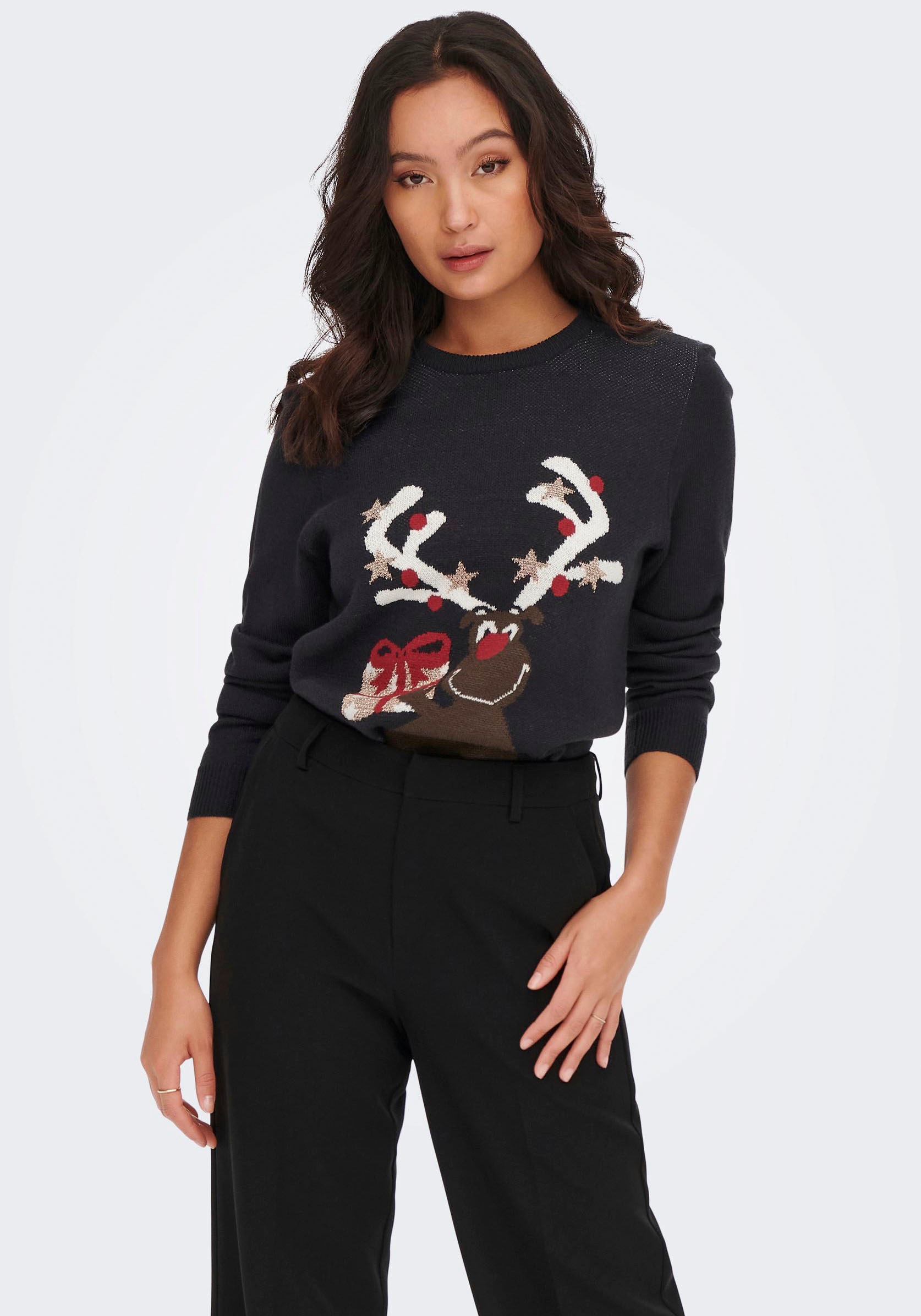 Image of Only Weihnachtspullover »ONLXMAS HAPPY L/S PULLOVER BOX KNT« bei Ackermann Versand Schweiz