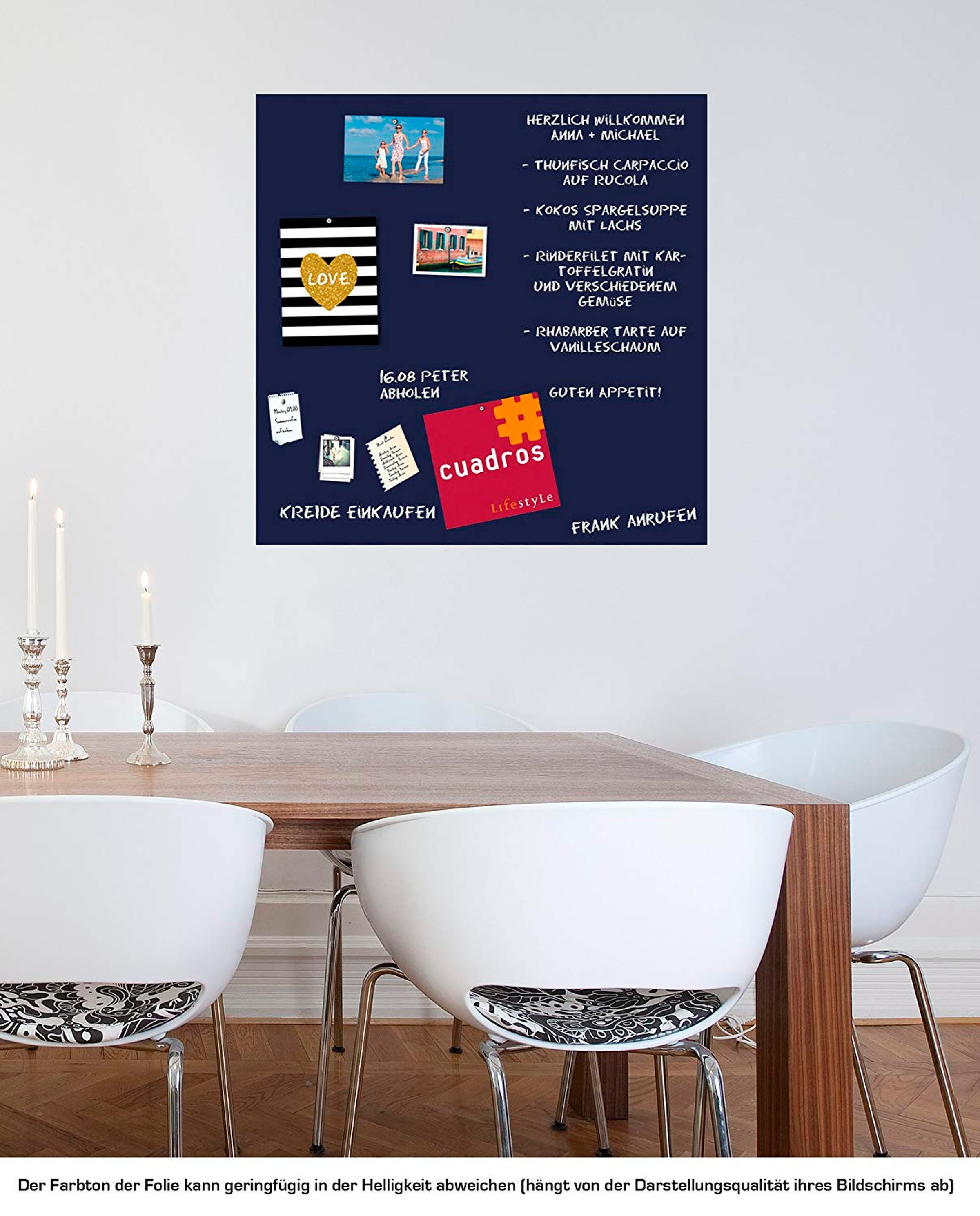 queence Magnetfolie »Magnetische Tafelfolie«, Tafel-Wandtafelfolie-Magnetfolie, selbstklebend, Kreide+Neodym-Magnete