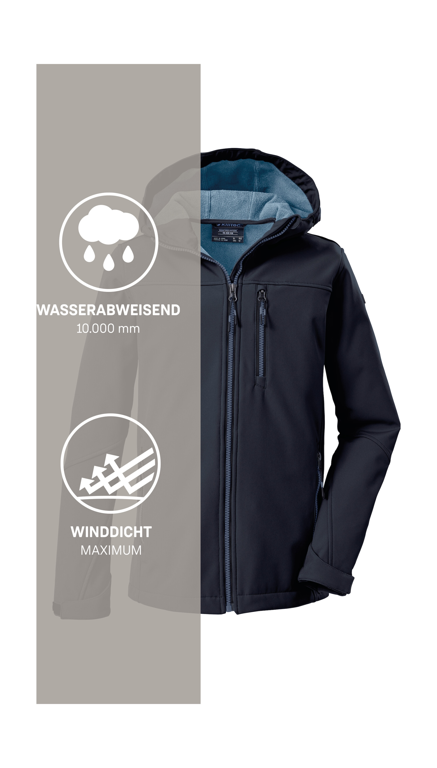 Killtec Veste softshell »Jungen Softshelljacke« Wasserabweisende Softshelljacke mit Fleece und verstellbaren Details