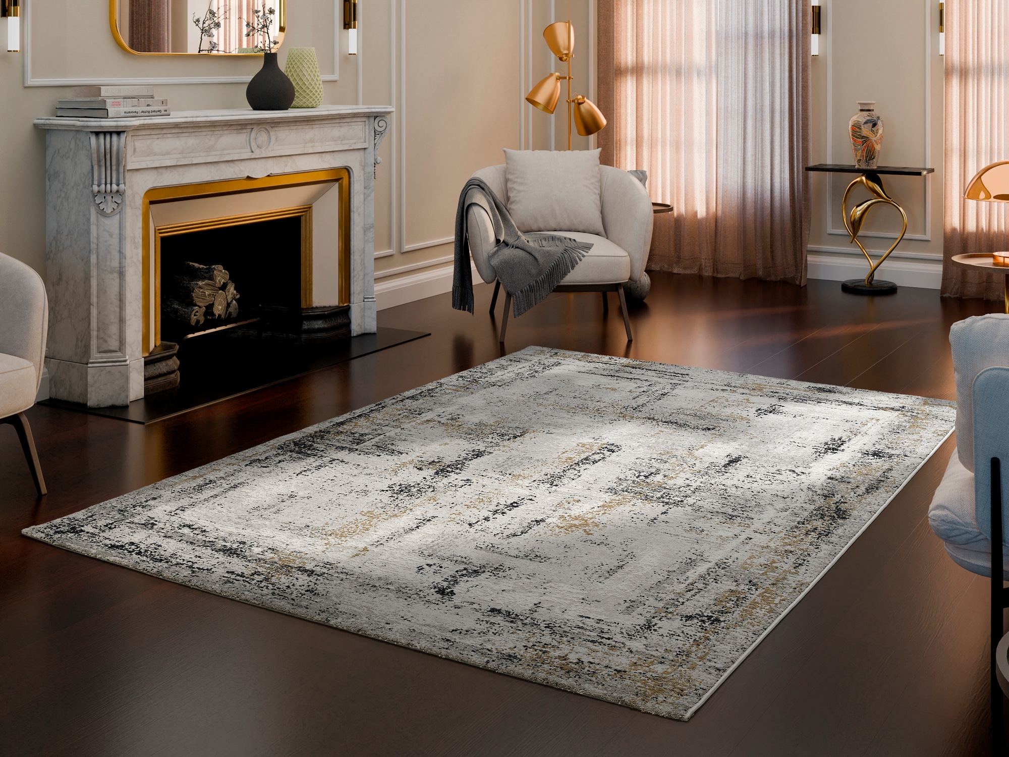 OCI DIE TEPPICHMARKE Teppich »MANCHESTER DELMONT« rechteckig 10 mm Höhe Design Teppich Kurzflor hochwertige Qualität