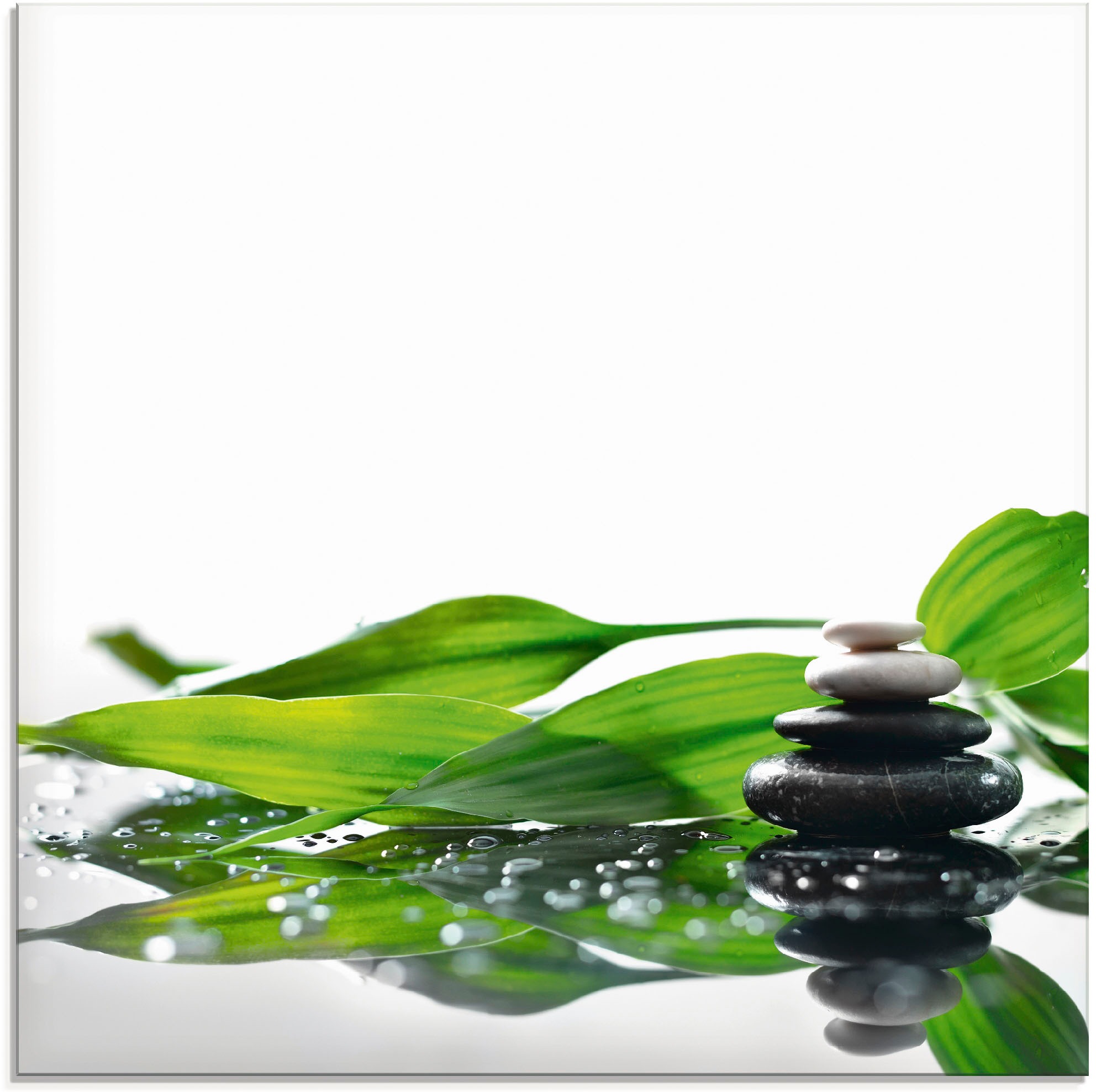 Image of Artland Glasbild "Spa mit Steinen und Bambus" Zen 1 Stk. tlg. in verschiedenen Grössen