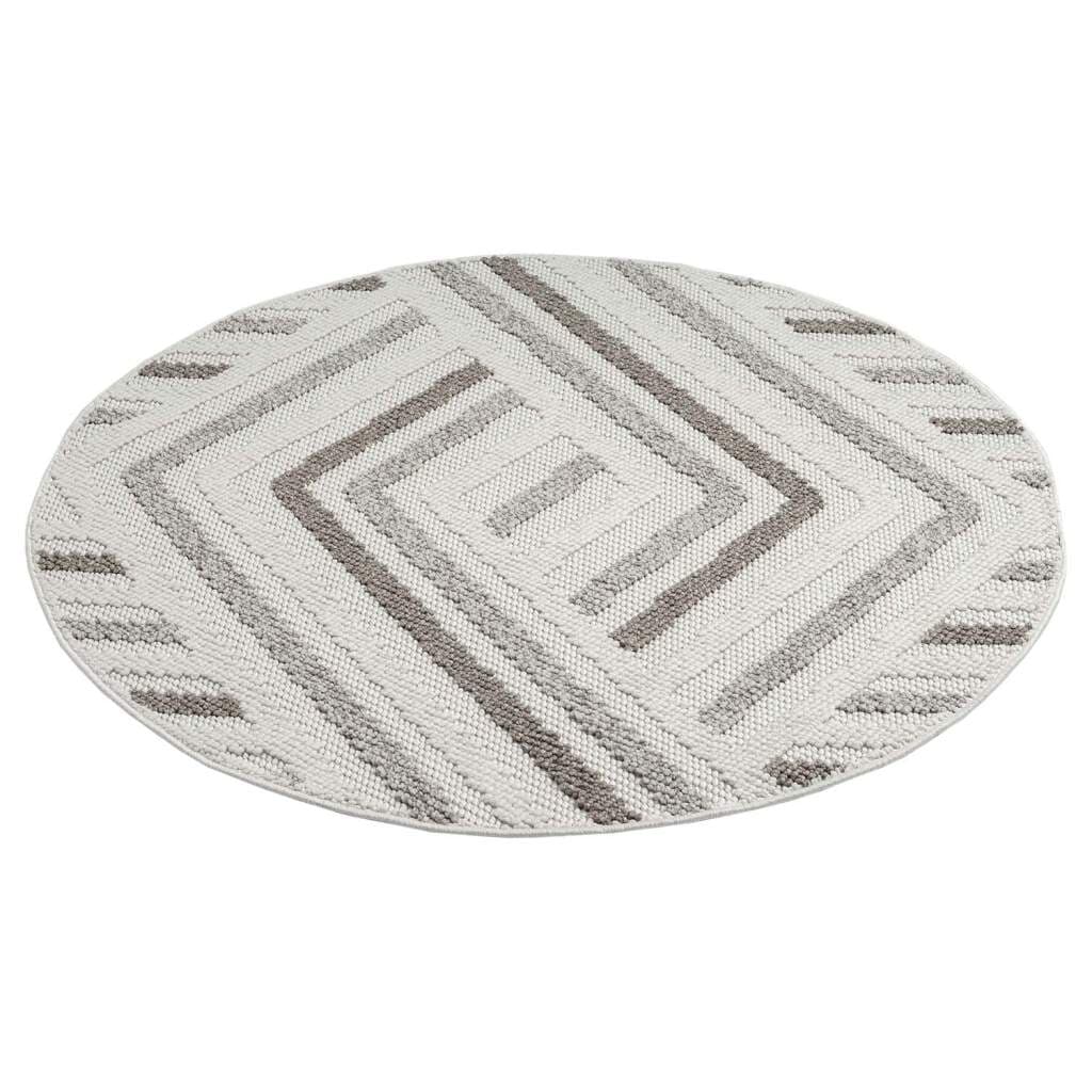 Carpet City Teppich »LINDO 7590«, rund, Kurzflor, Hochtief-Muster/ 3D-Effekt, Boho-Stil, Wohnzimmer