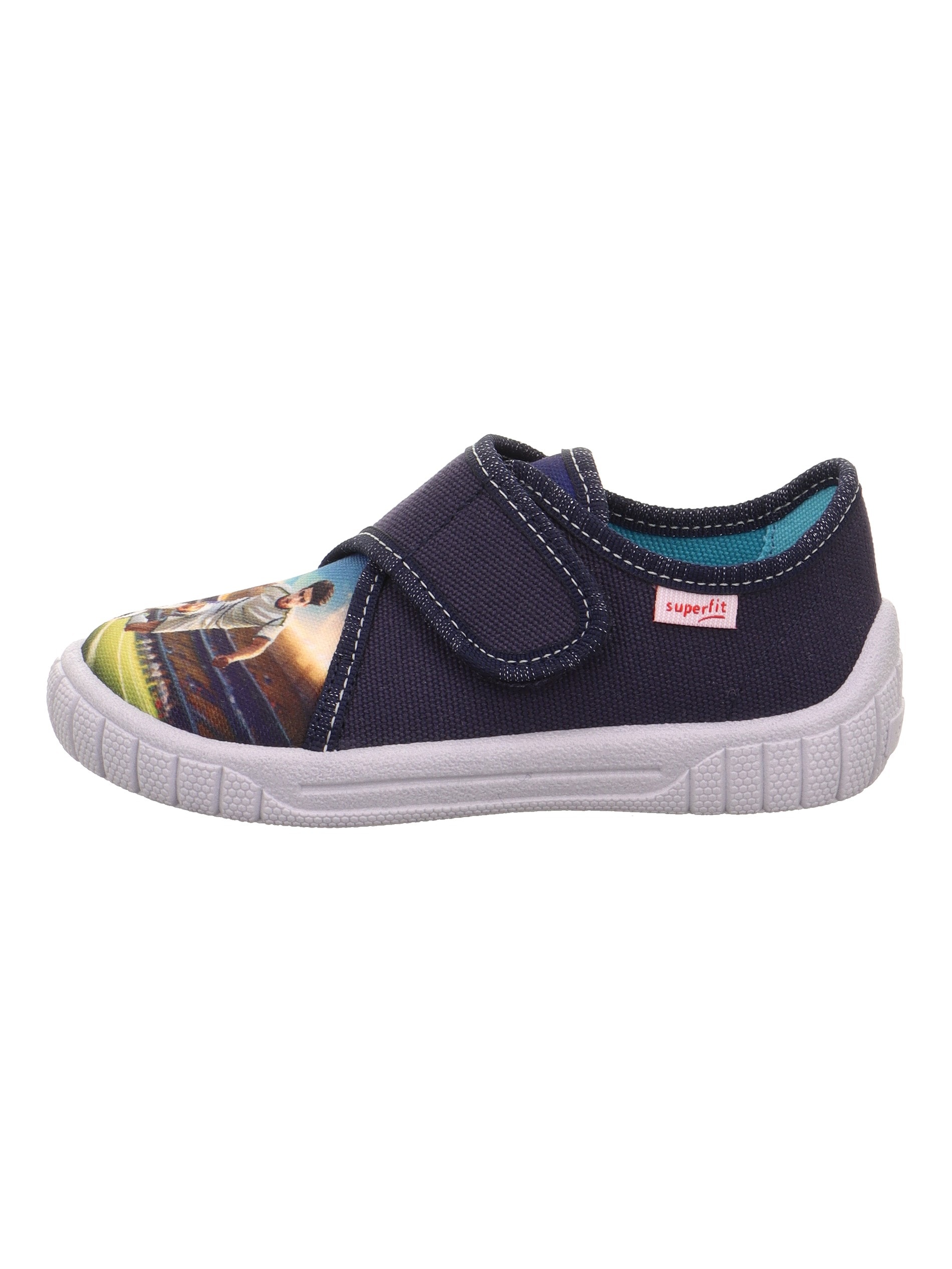 Superfit Hausschuh »BILL, WMS: mittel«  Klettschuh mit coolem Motiv, Grössenschablone zum Download