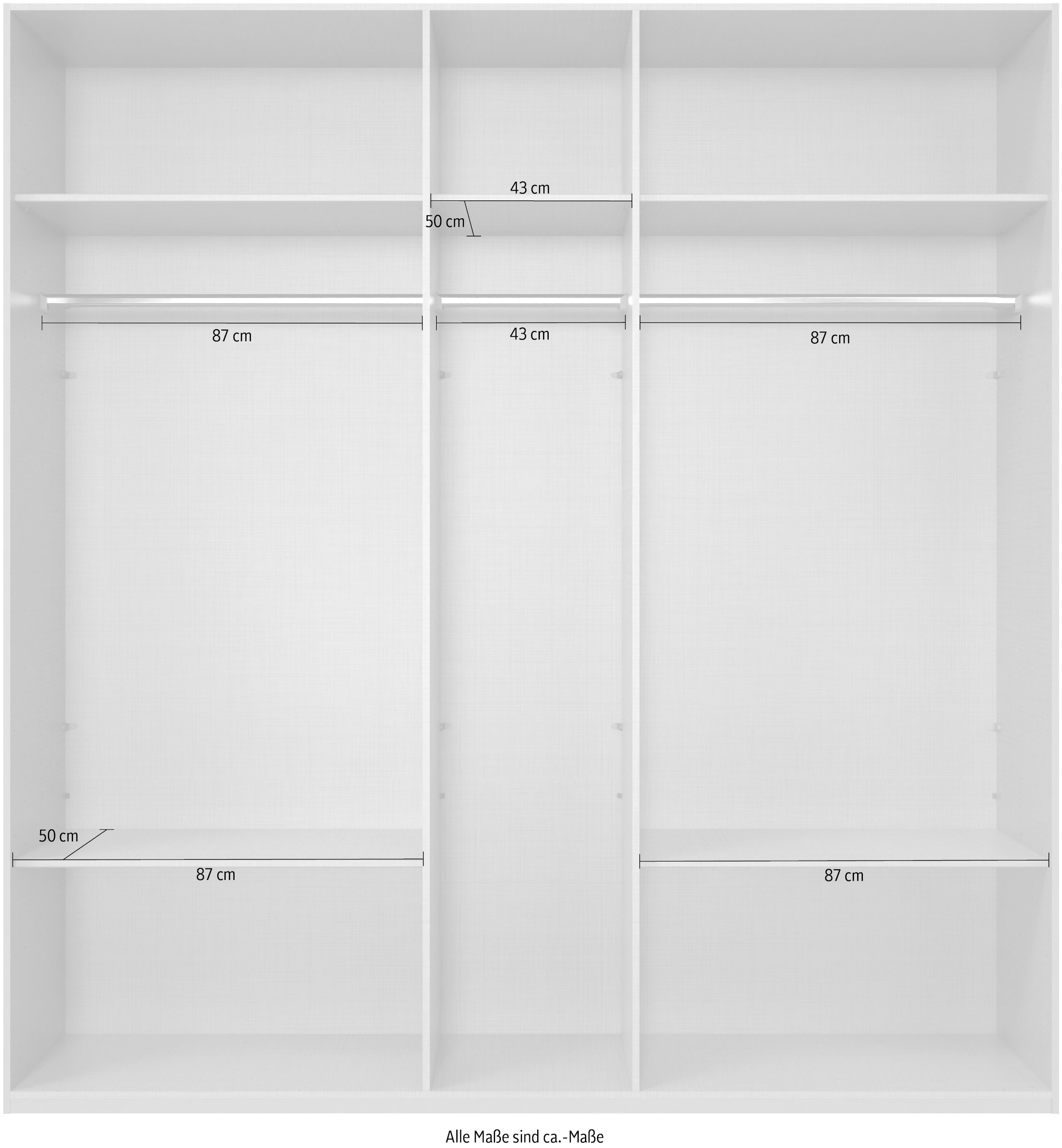 Wimex Kleiderschrank »Mugano,in 8 Breiten,3 Höhen,2 Tiefen, viele Farben, Made in Germany«, (in Basic oder Premium Ausstattung mit 2 weiteren Einlegeböden), mit langen oder kurzen Griffen aus Metall, mit oder ohne Spiegel