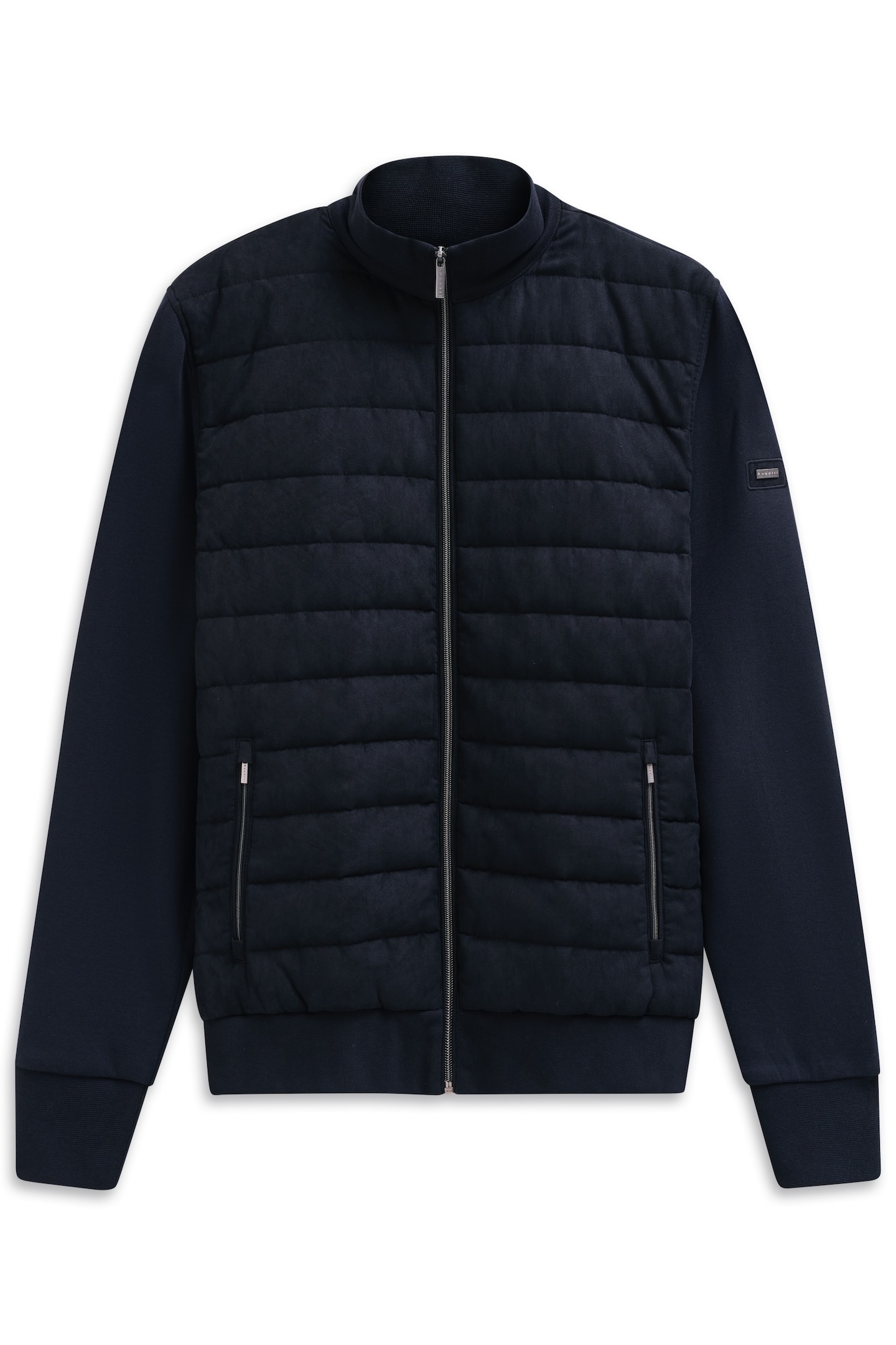 bugatti Sweatjacke »Regular Fit« mit Quersteppung aus einem Baumwollmix