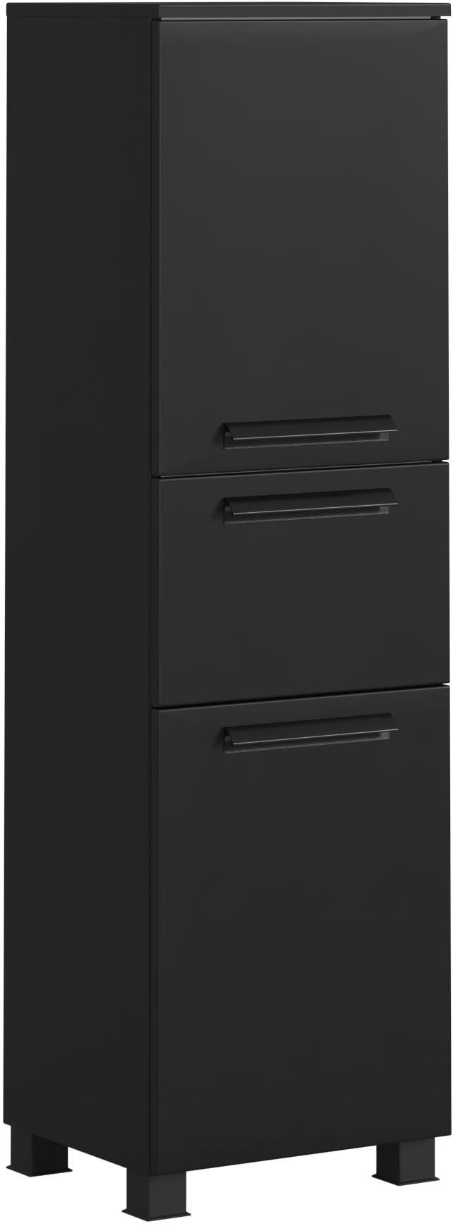 Image of welltime Midischrank "SALVADA, Midischrank 40 cm, gedämpfte Scharniere, Softclose" Schwarz, Front und Korpus aus hochwertigen MDF, Anti-Finger-Print