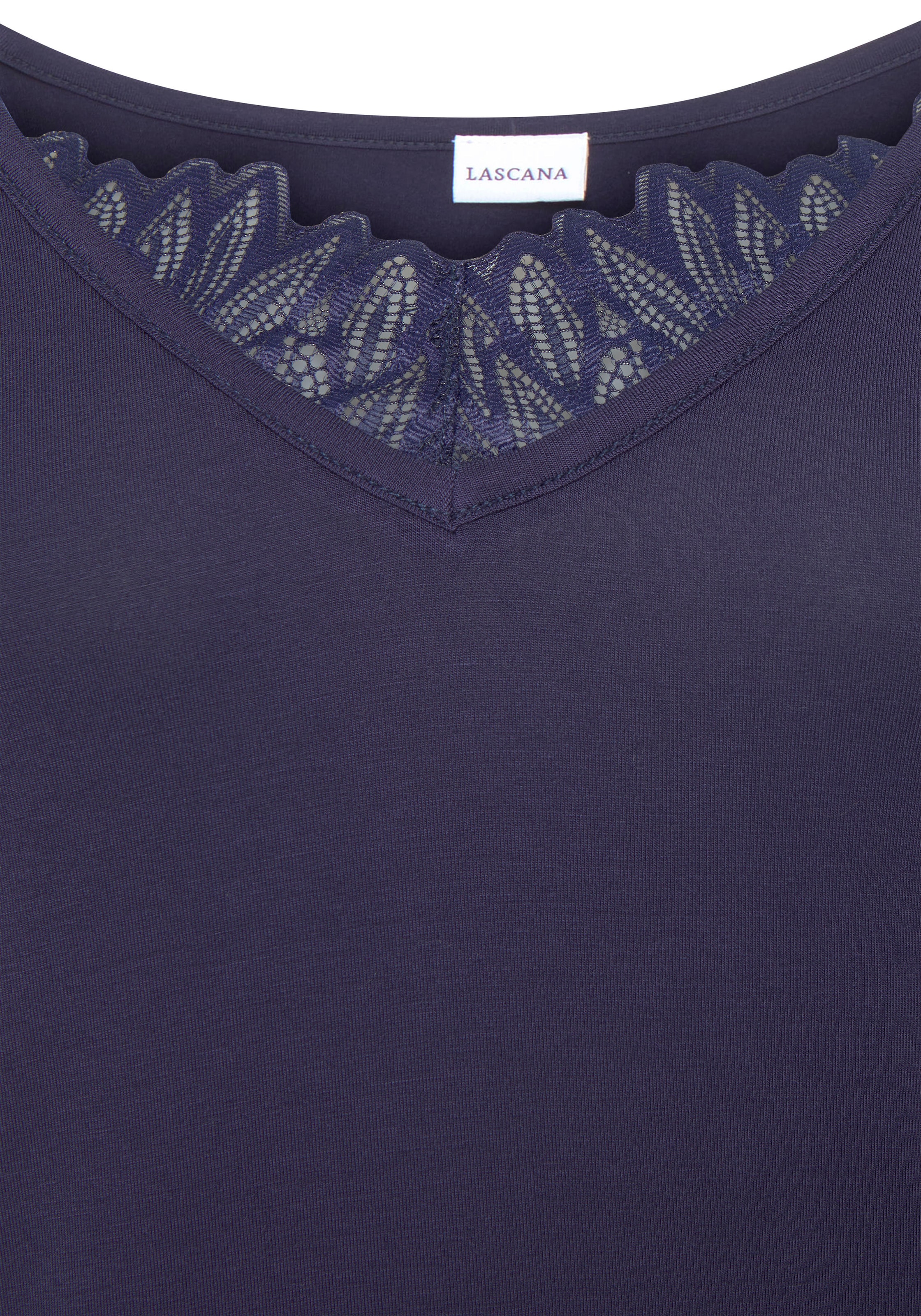 LASCANA Pyjamaoberteil, mit Spitzendetails