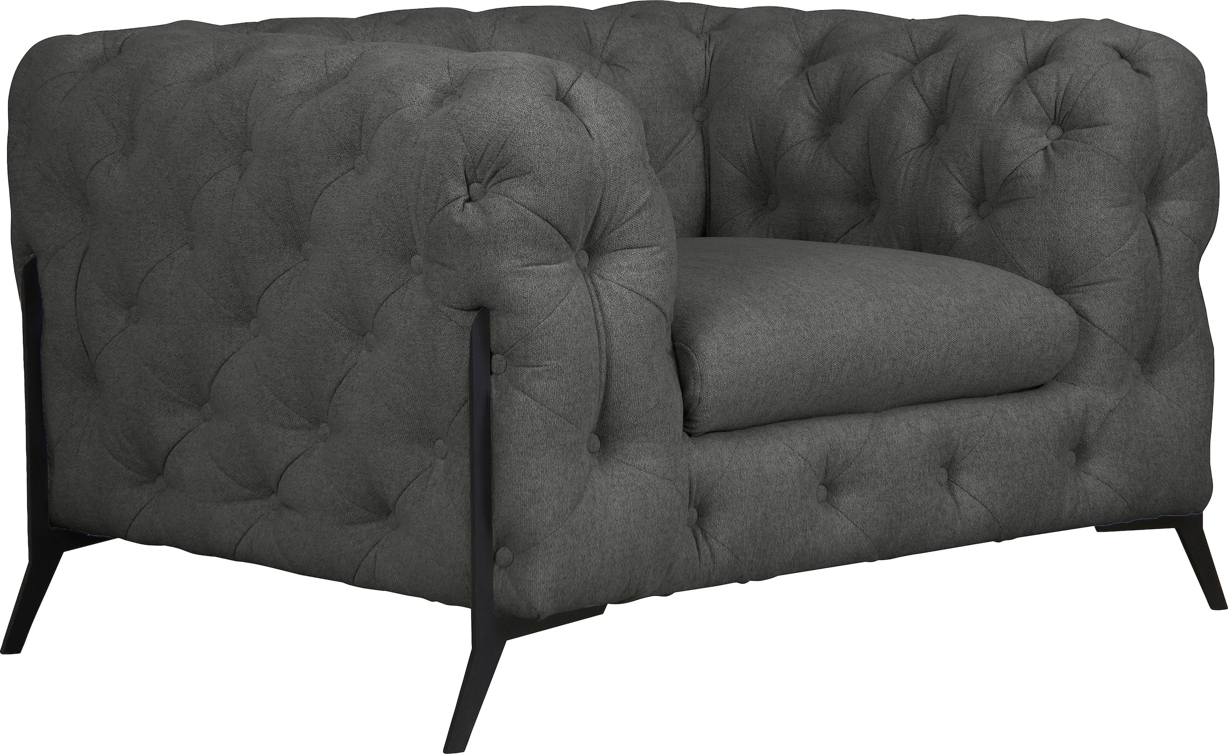 Leonique Chesterfield-Sessel »Amaury Sessel«, aufwändige Knopfheftung, moderne Chesterfield Optik, Fussfarbe wählbar