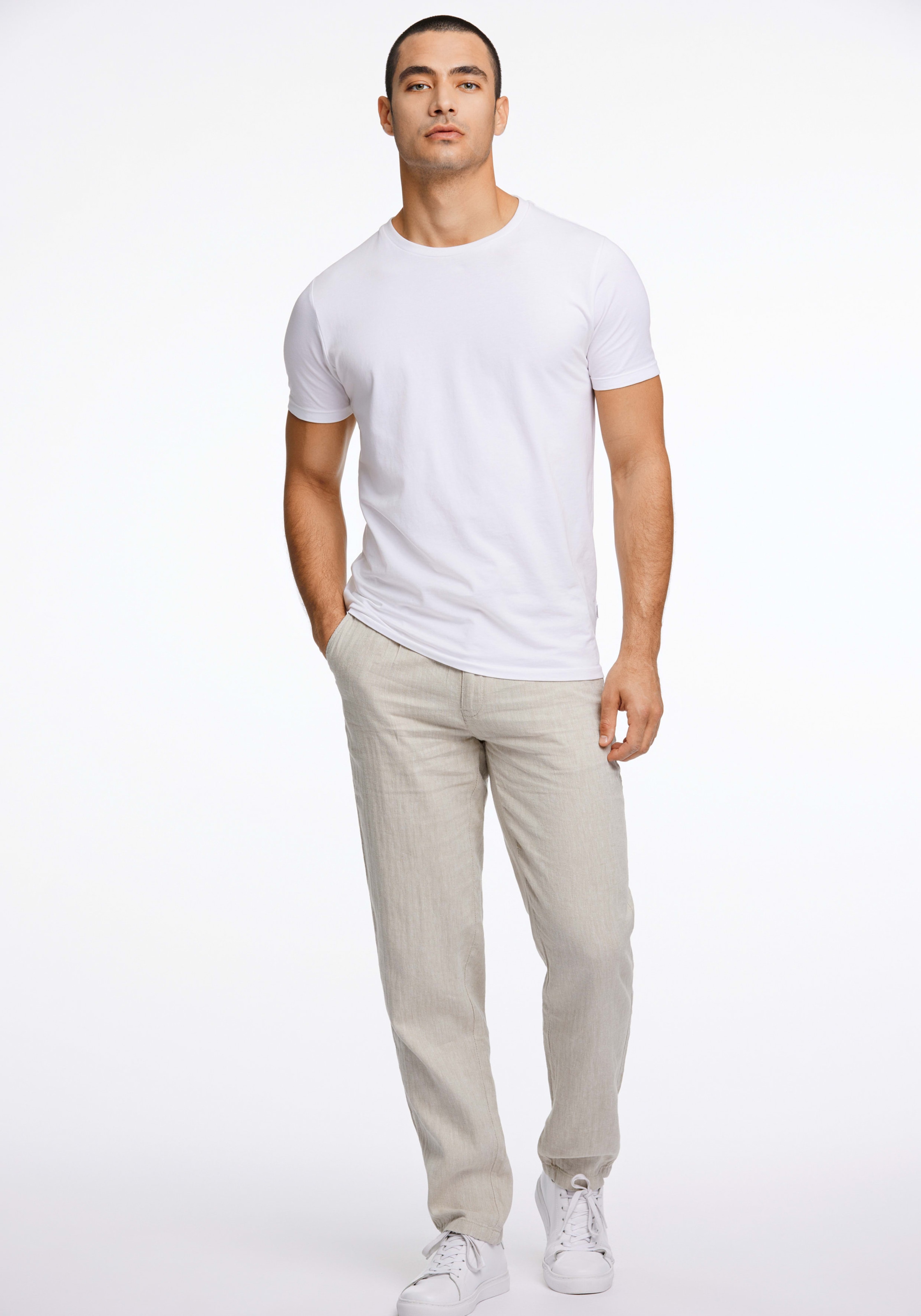 LINDBERGH Pantalon en lin  mit Kordelzug und elastischem Bund