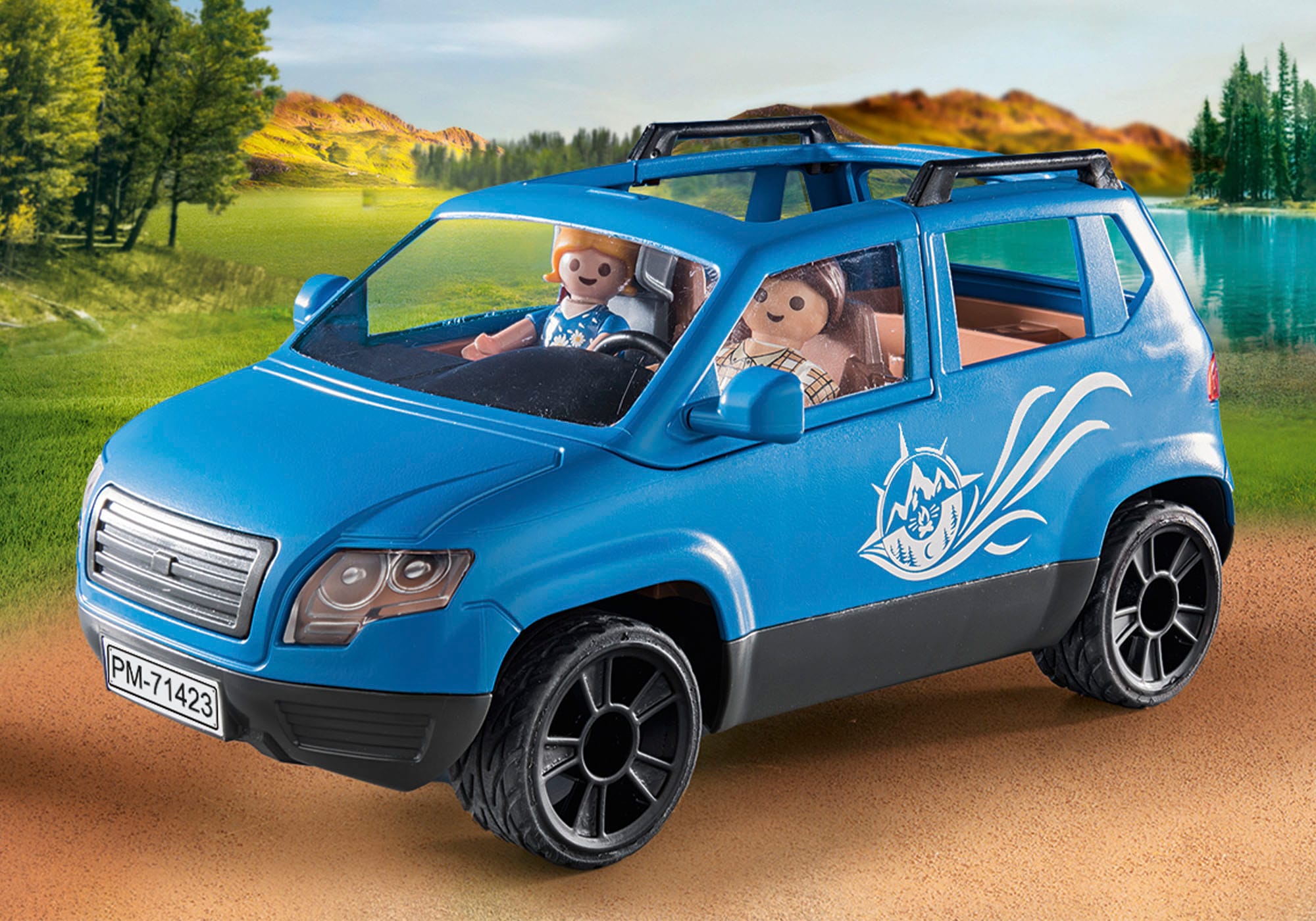 Playmobil® Konstruktions-Spielset »Wohnwagen mit Auto (71423), Family & Fun«, (128 St.)