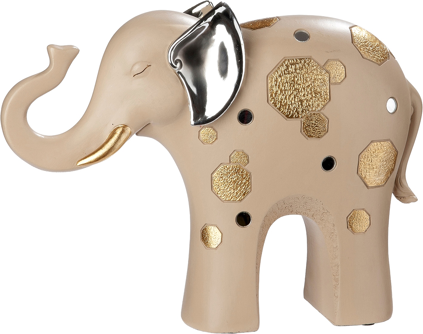 GILDE Sculpture »2tlg. Set Figur Elefant Midas creme« Figurine animale symbole de chance éléphant déco design élégant style ethnique