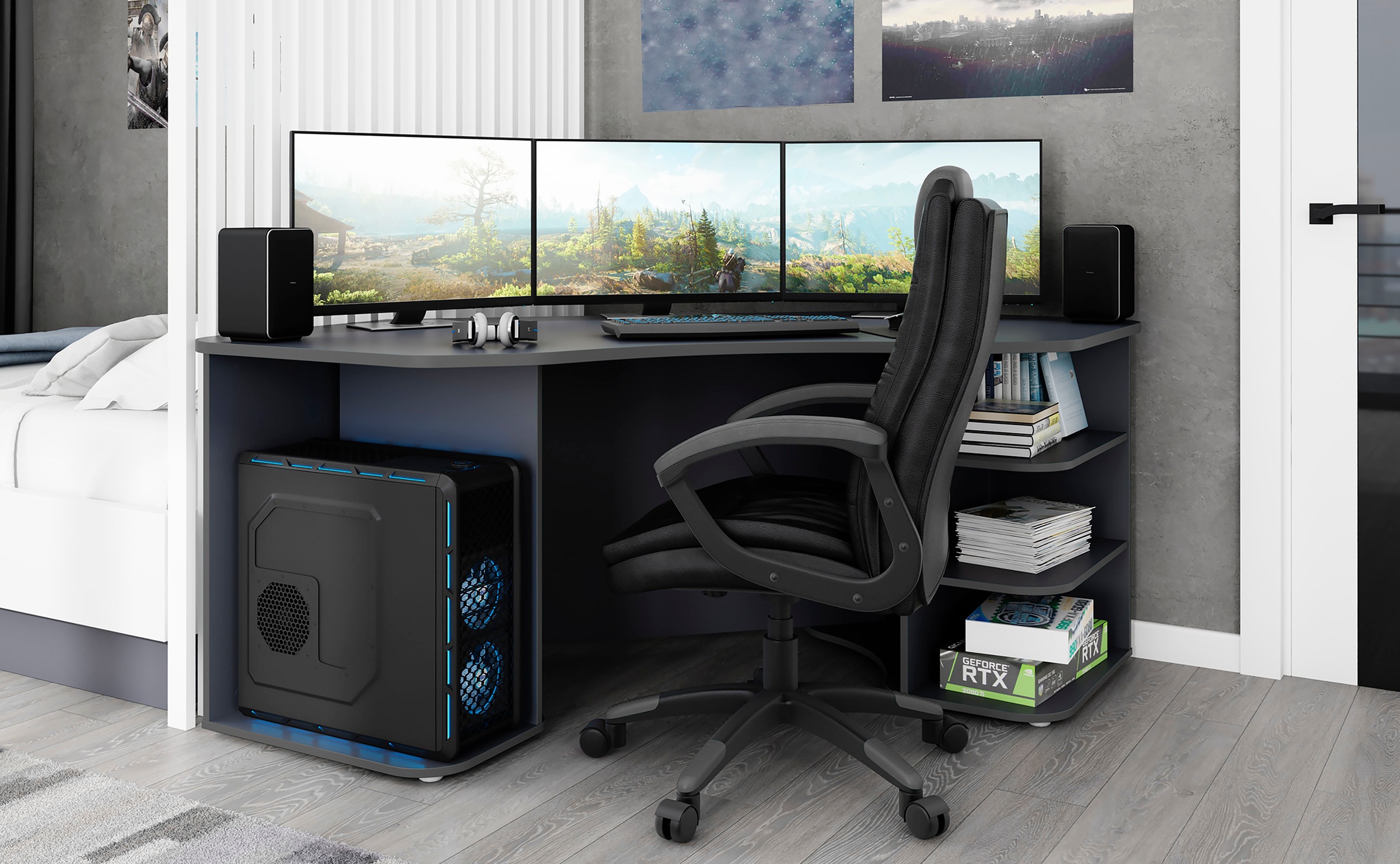 byLIVING Gamingtisch »Thanatos«, Breite 198 cm, moderner Eckschreibtisch