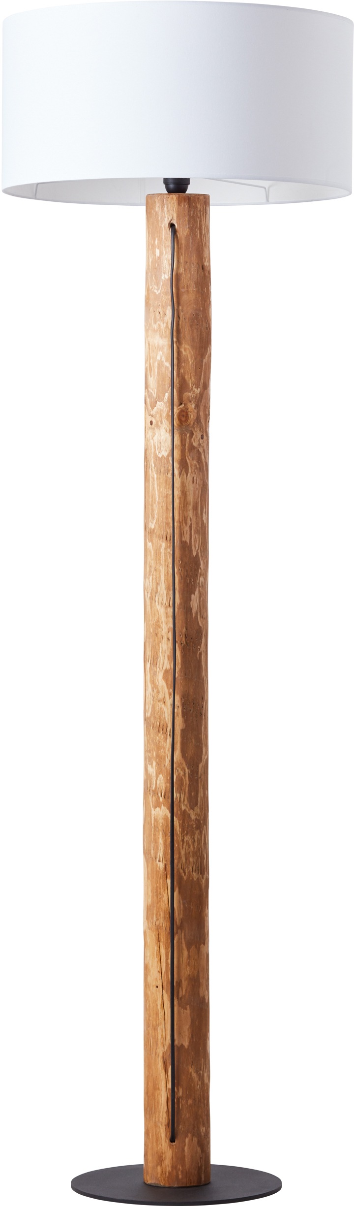 Brilliant Stehlampe »Jimena«, 1 flammig-flammig, Stoffschirm, H 164 cm, Ø 50 cm, E27, Holz/Textil, kiefer gebeizt/weiss