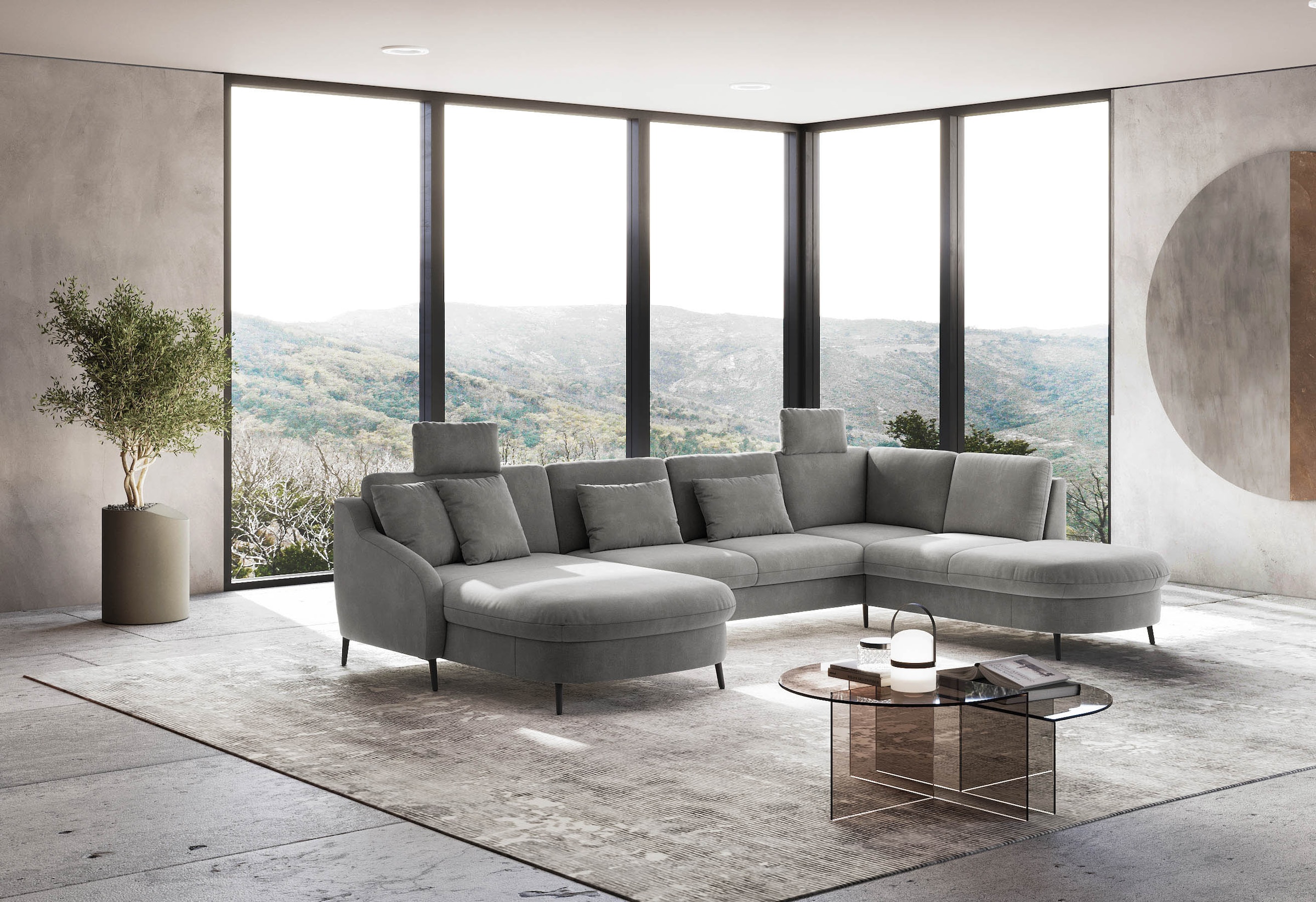 sit&more Wohnlandschaft »Soul U-Form«, wahlweise mit Bettfunktion und Bettkasten oder Schubkasten