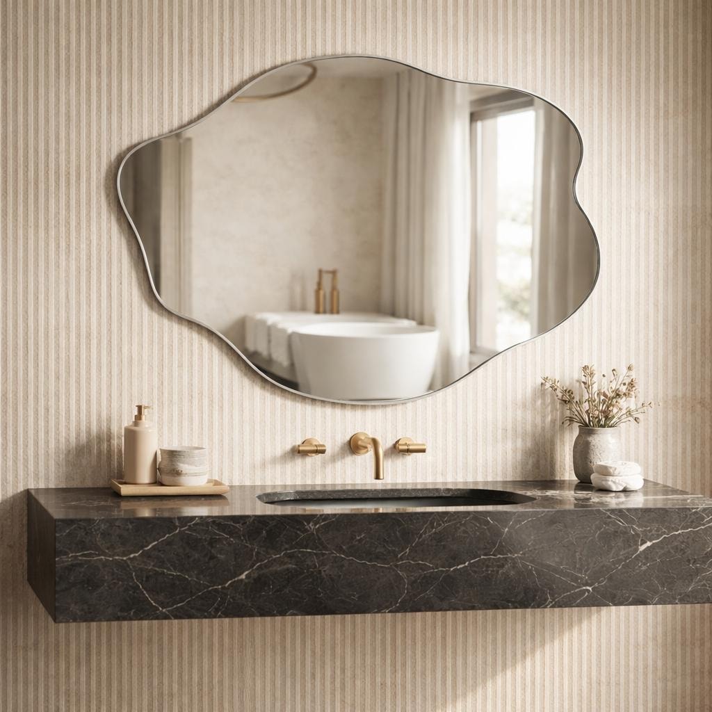 homsy by Ana Johnson Miroir mural »Missimi, Wanddekoration, in 3 verschiedenen Grössen« Ondulé, en forme de nuage, élégance avec cadre transparent