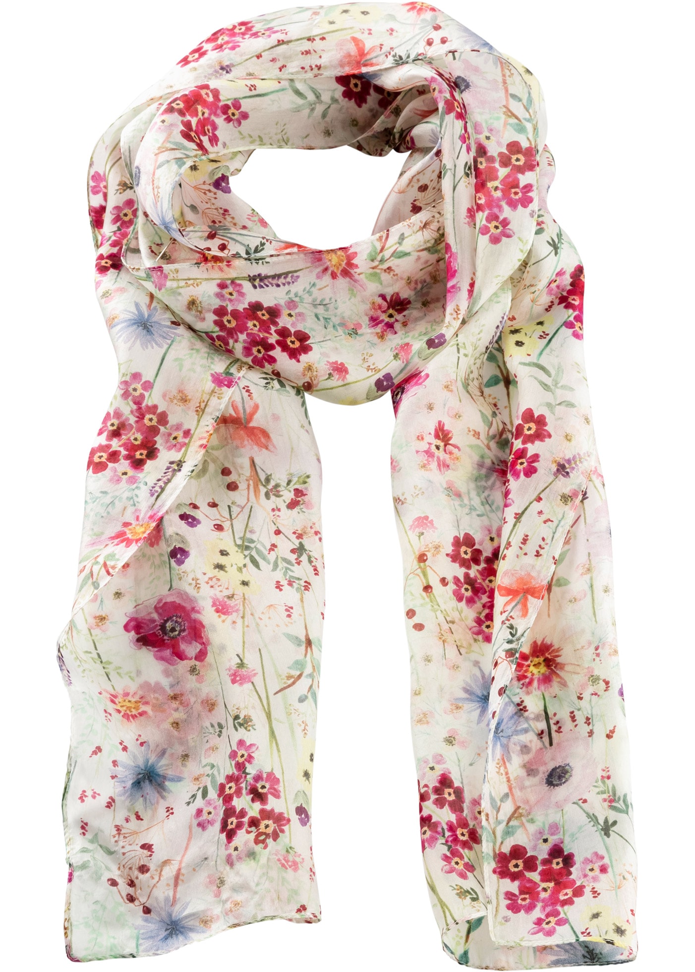 Image of bonprix Schal 1 Stk. aus reiner Seide, mit Blumenmuster, feminin gestaltet