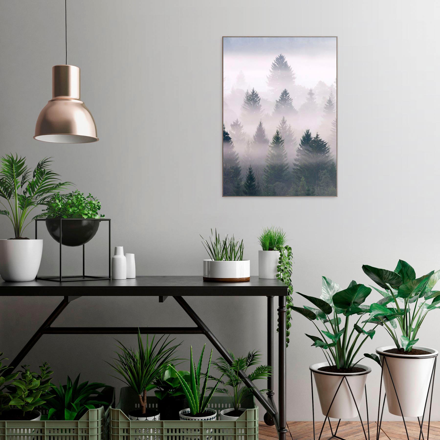 Image of Reinders! Wandbild »Slim Frame Wood 50x70 Misty Woods« bei Ackermann Versand Schweiz