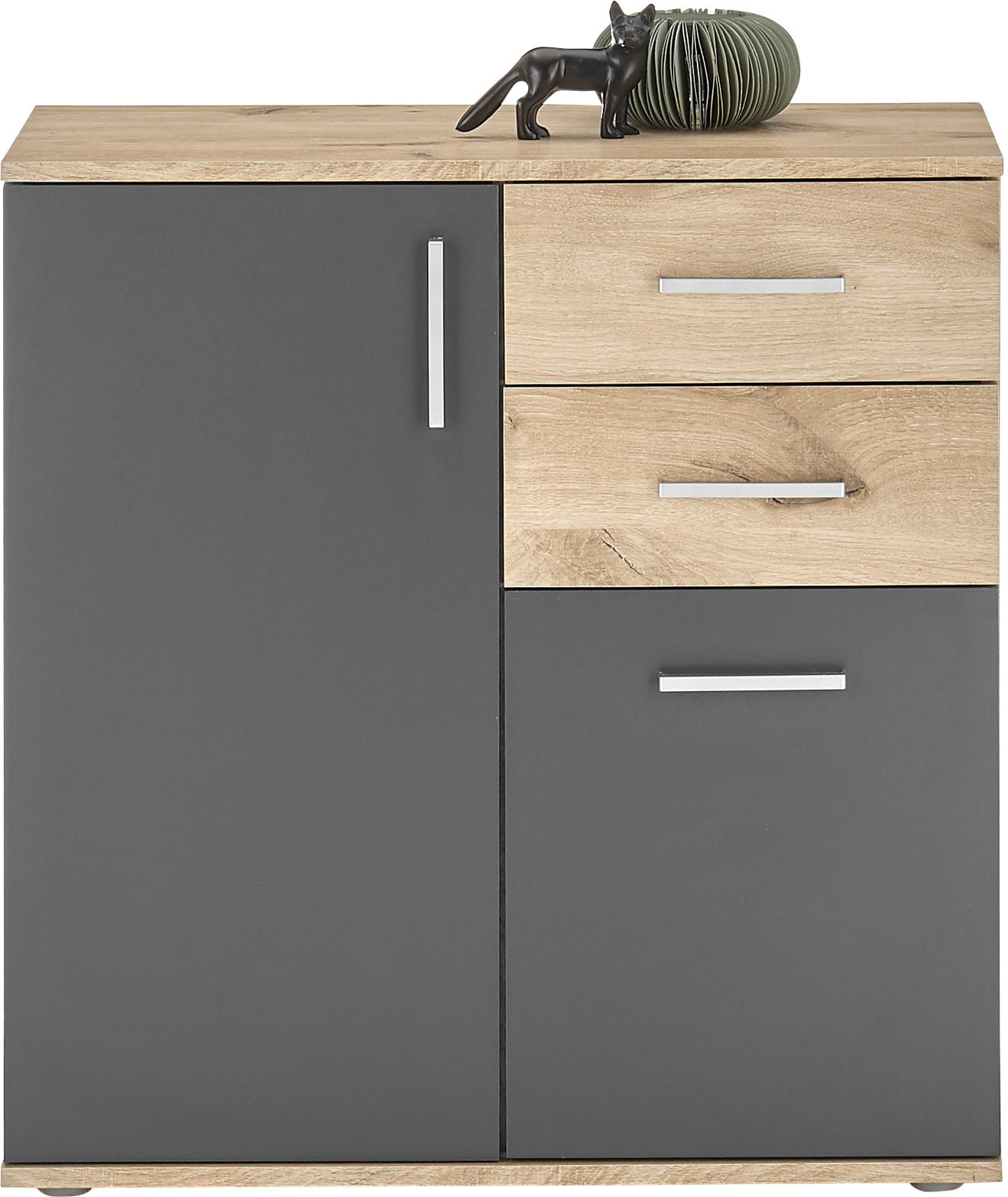 HBZ Kommode »BC-Drift-2, Universalschrank Stellmass BxHxT 80x84x35 cm«, (1 St.), Kommode mit 2 Türen, 2 Schubkästen, 1 Einlegeboden