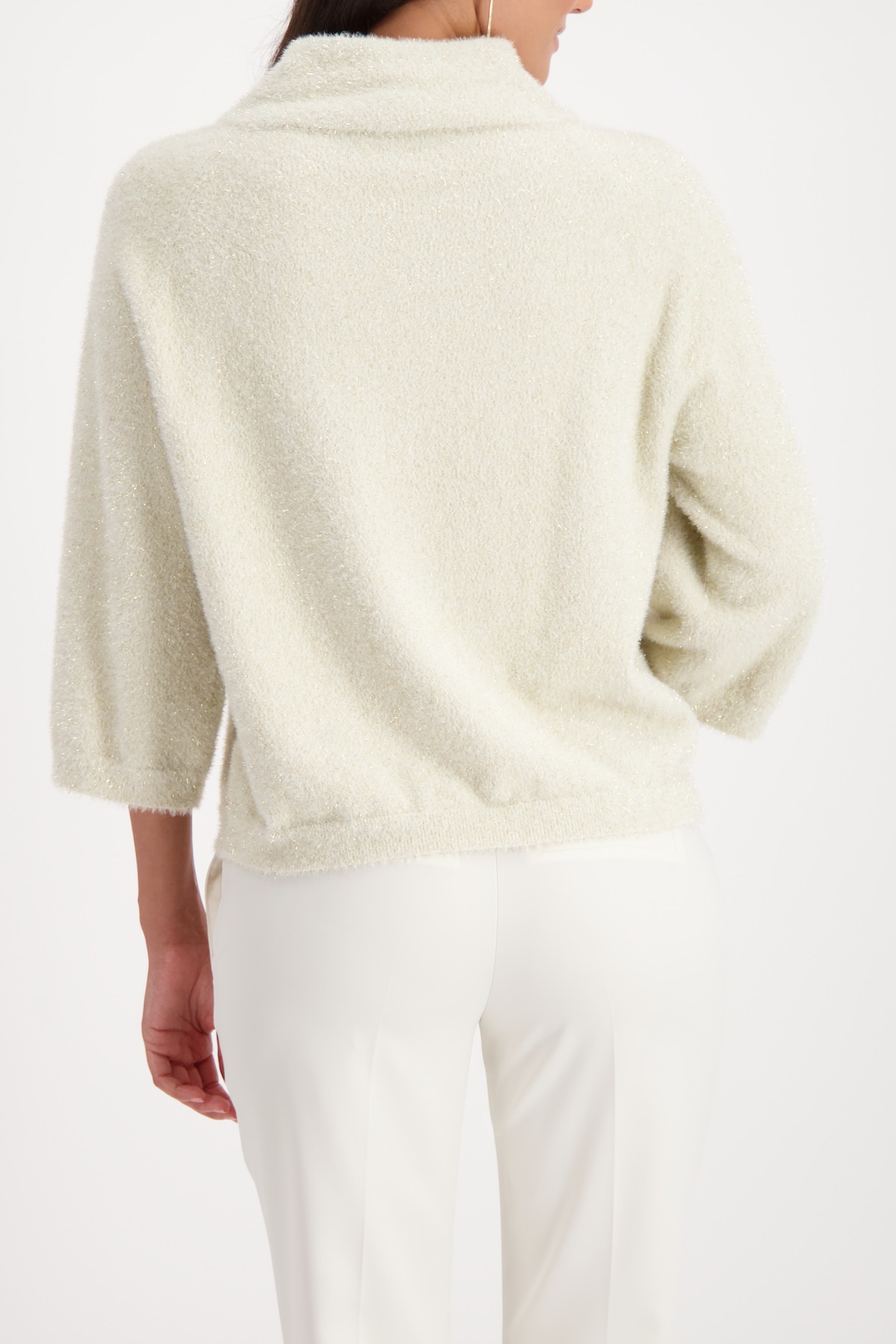 Monari Pull à col montant »Pullover Lurex« Regular fit mit Rundhalsausschnitt