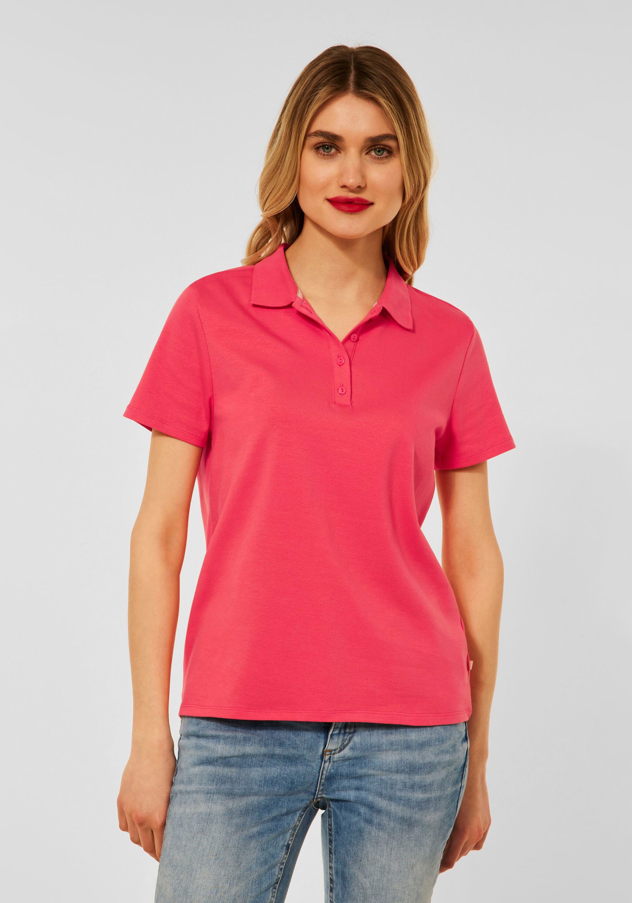 Image of STREET ONE Poloshirt, mit Ton-in-Ton Knopfleiste bei Ackermann Versand Schweiz