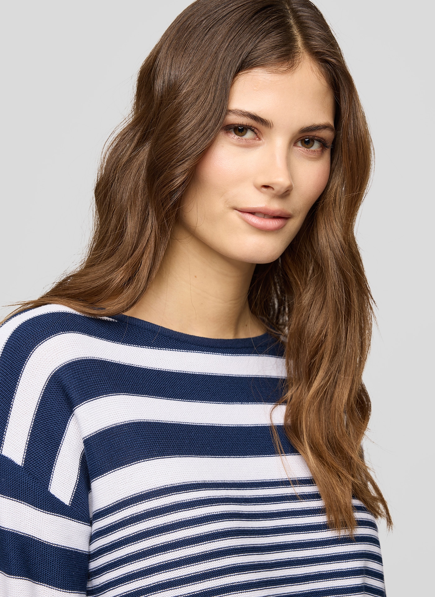 Rabe Pull à col rond mit Streifen Muster