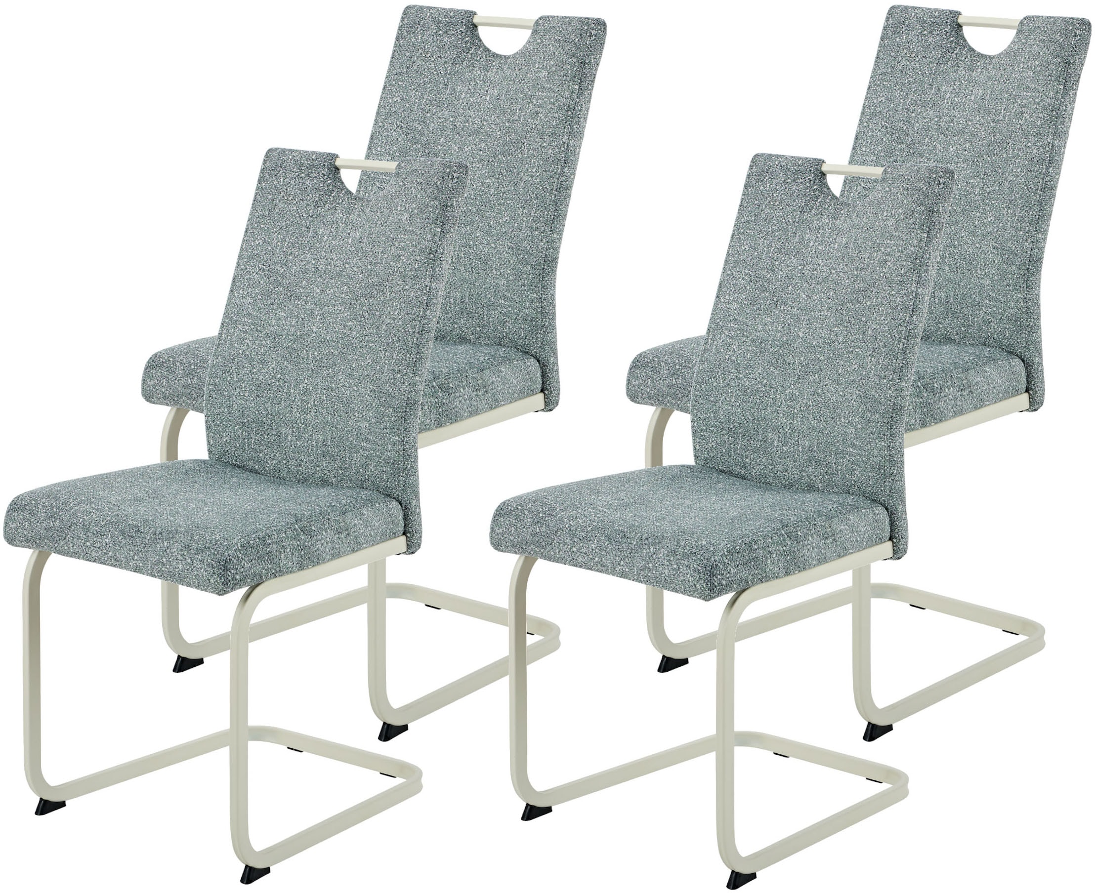 Image of HELA Freischwinger "TIVOLI" (Set) 4 Stk.Freischwinger, Gestell Perlweiss, mit Griff, 140kg belastbar